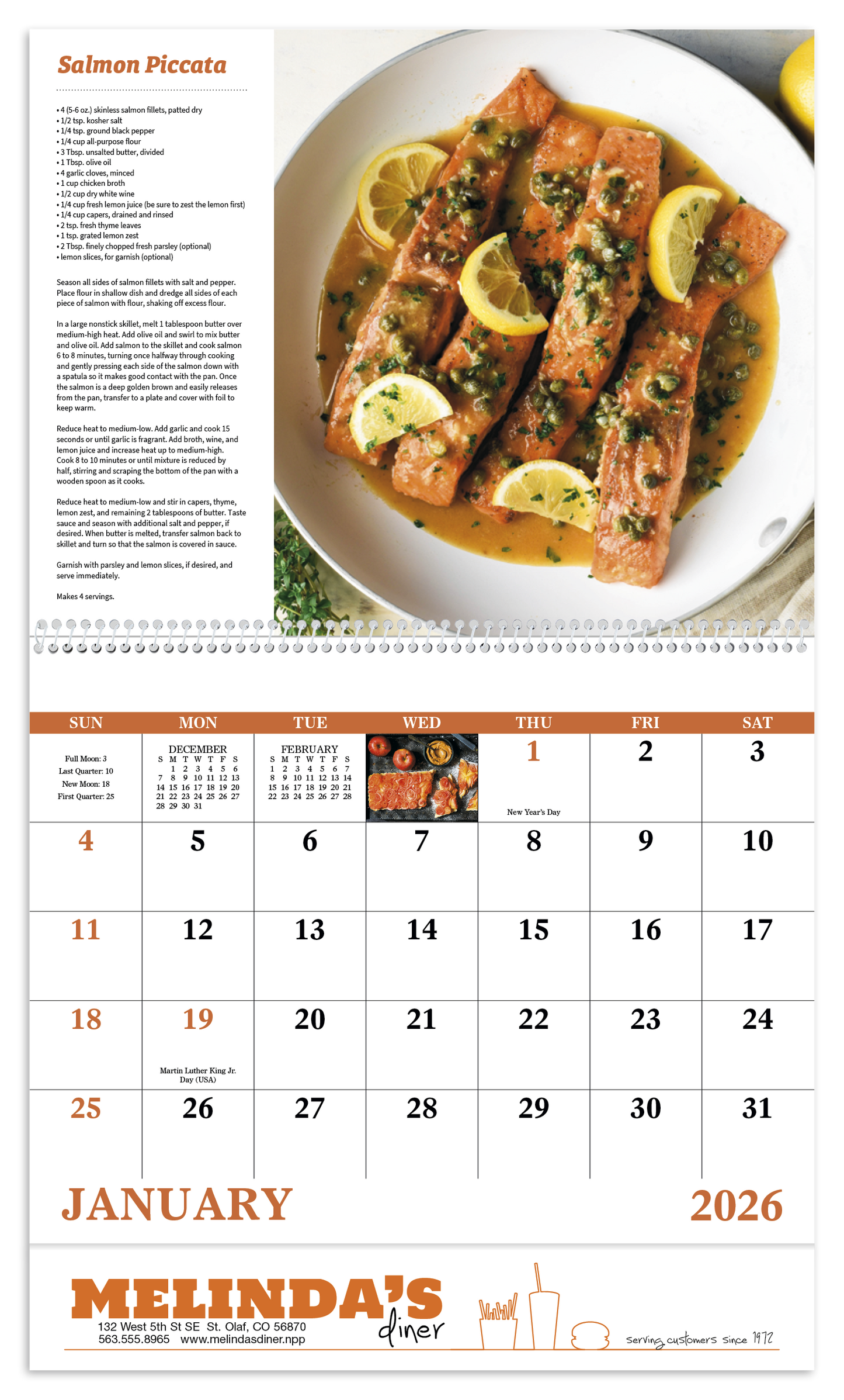 Good Value Delicious Dining Spiral Calendar-7031