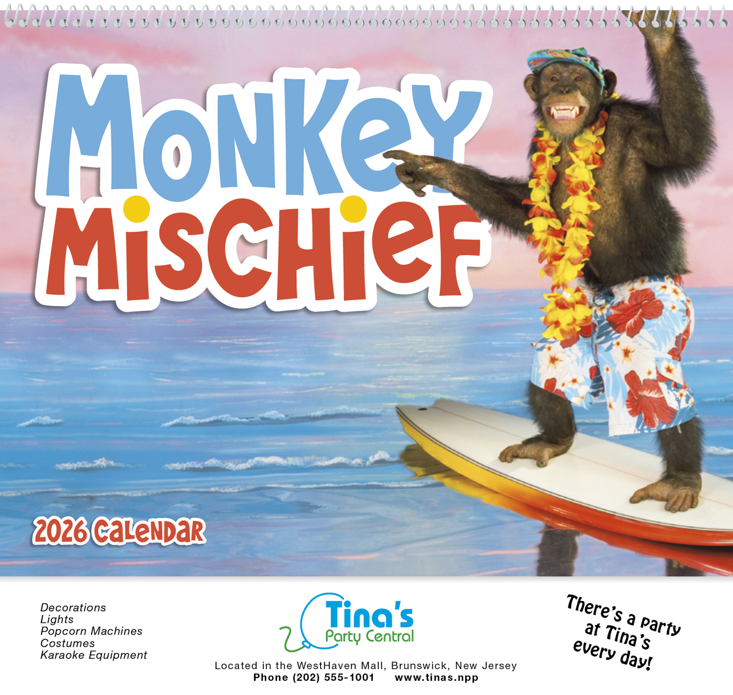 Good Value Monkey Mischief Spiral Calendar-7033