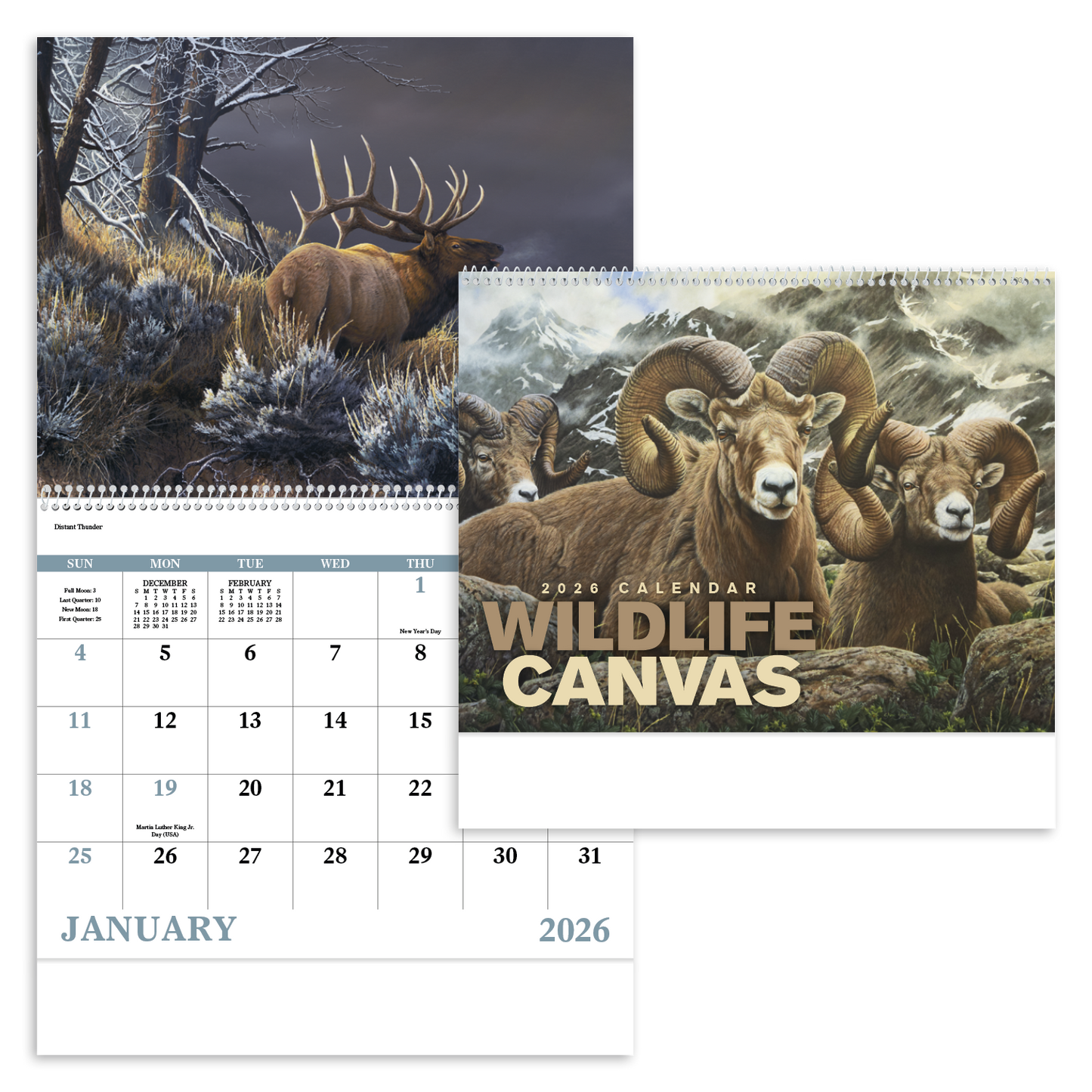 Good Value Wildlife Canvas Spiral Calendar-7038