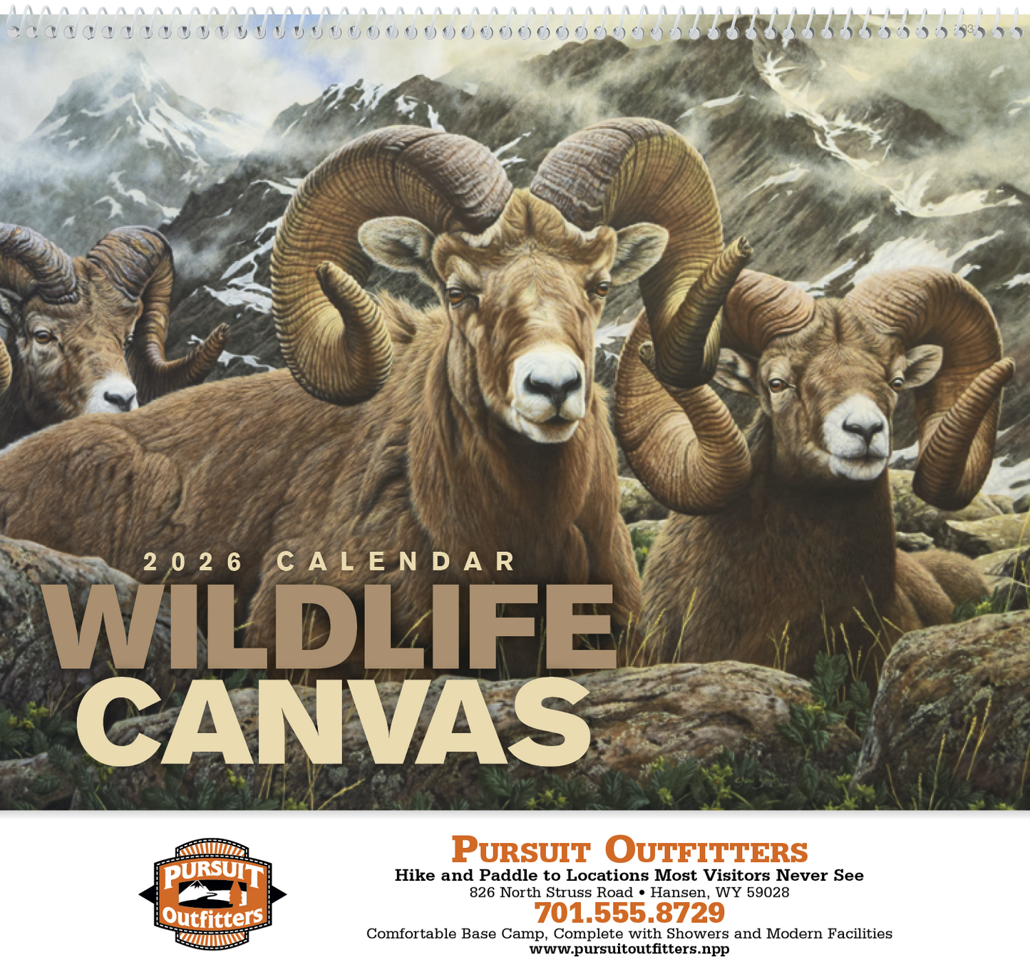 Good Value Wildlife Canvas Spiral Calendar-7038