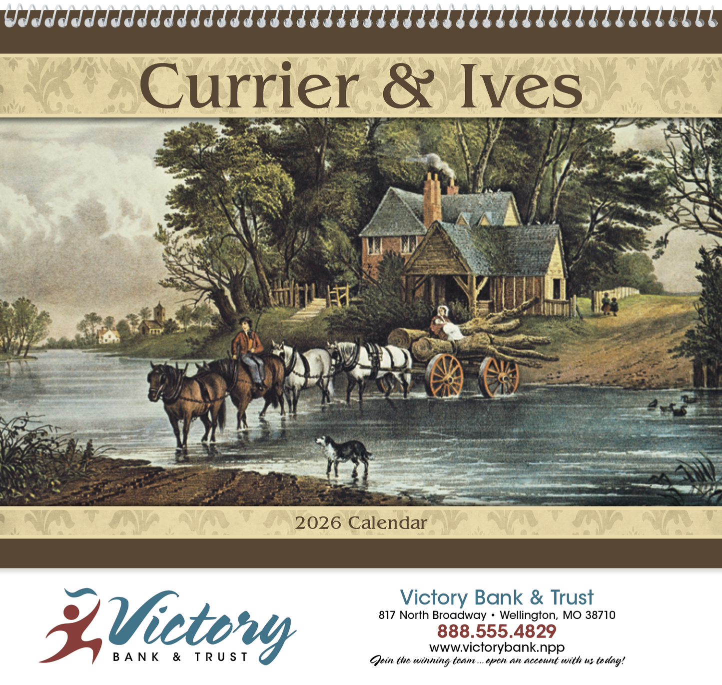 Good Value Currier Ives Spiral Calendar-7041