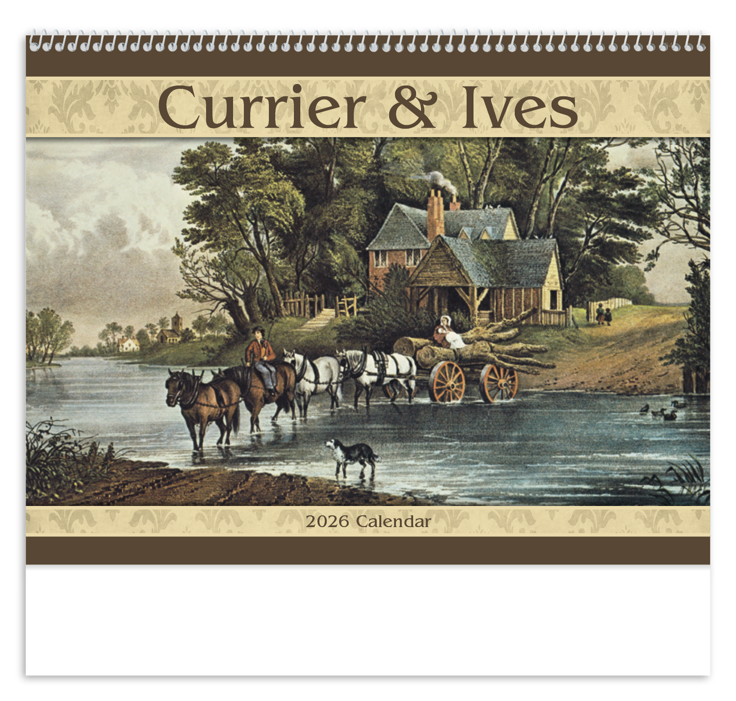 Good Value Currier Ives Spiral Calendar-7041
