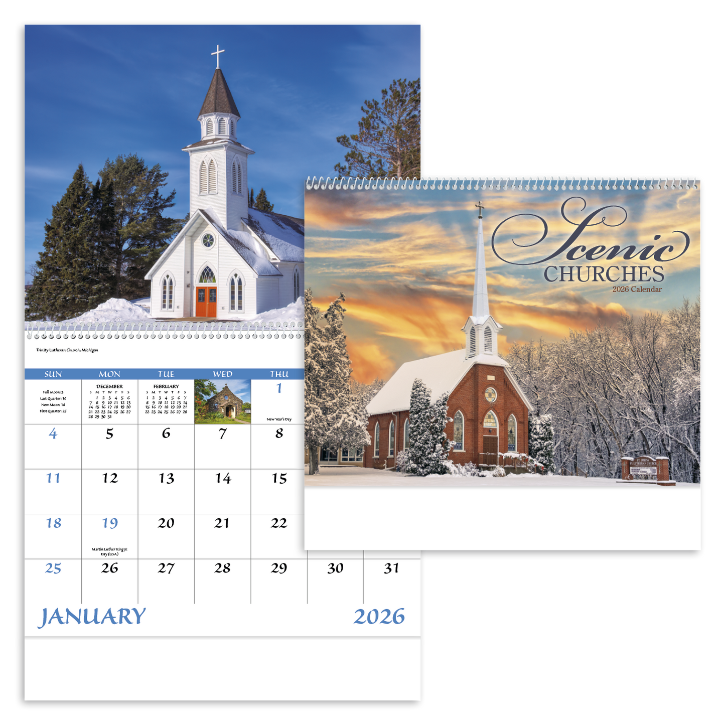 Good Value Scenic Churches Spiral Calendar-7045