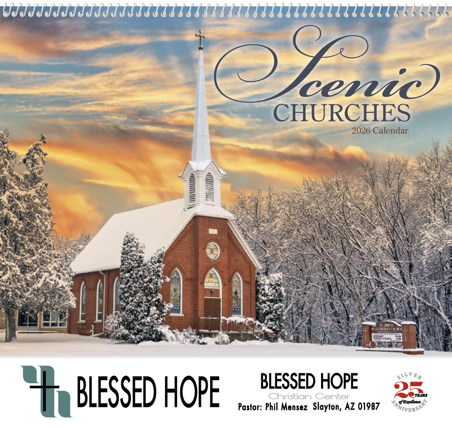 Good Value Scenic Churches Spiral Calendar-7045