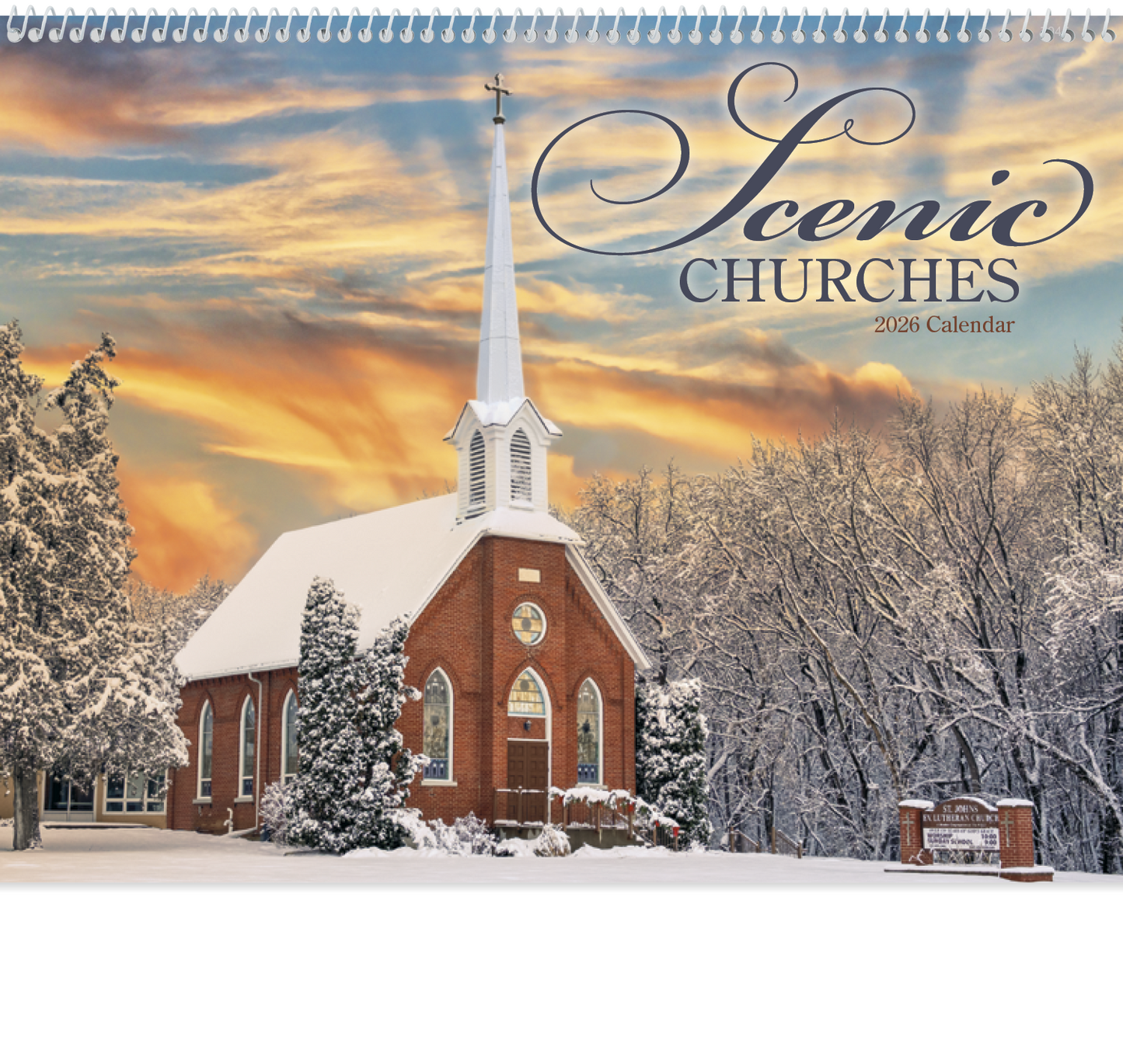 Good Value Scenic Churches Spiral Calendar-7045