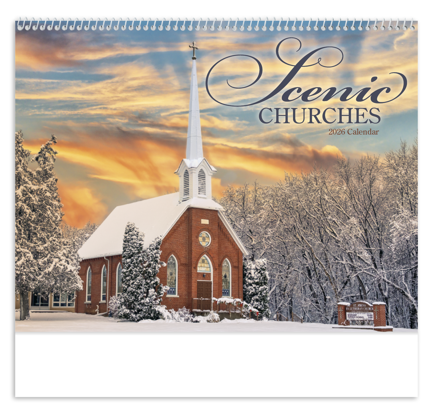 Good Value Scenic Churches Spiral Calendar-7045