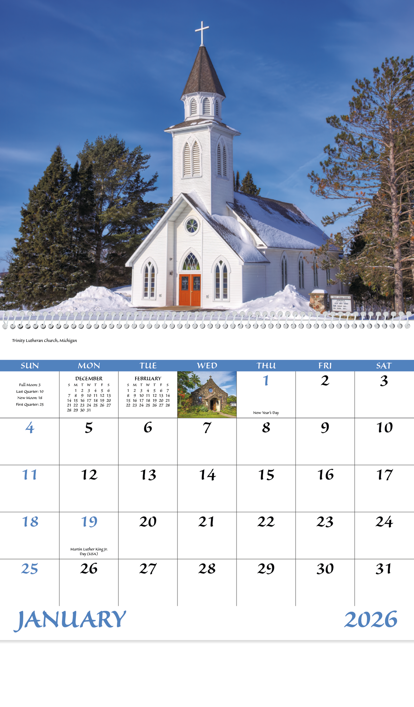 Good Value Scenic Churches Spiral Calendar-7045