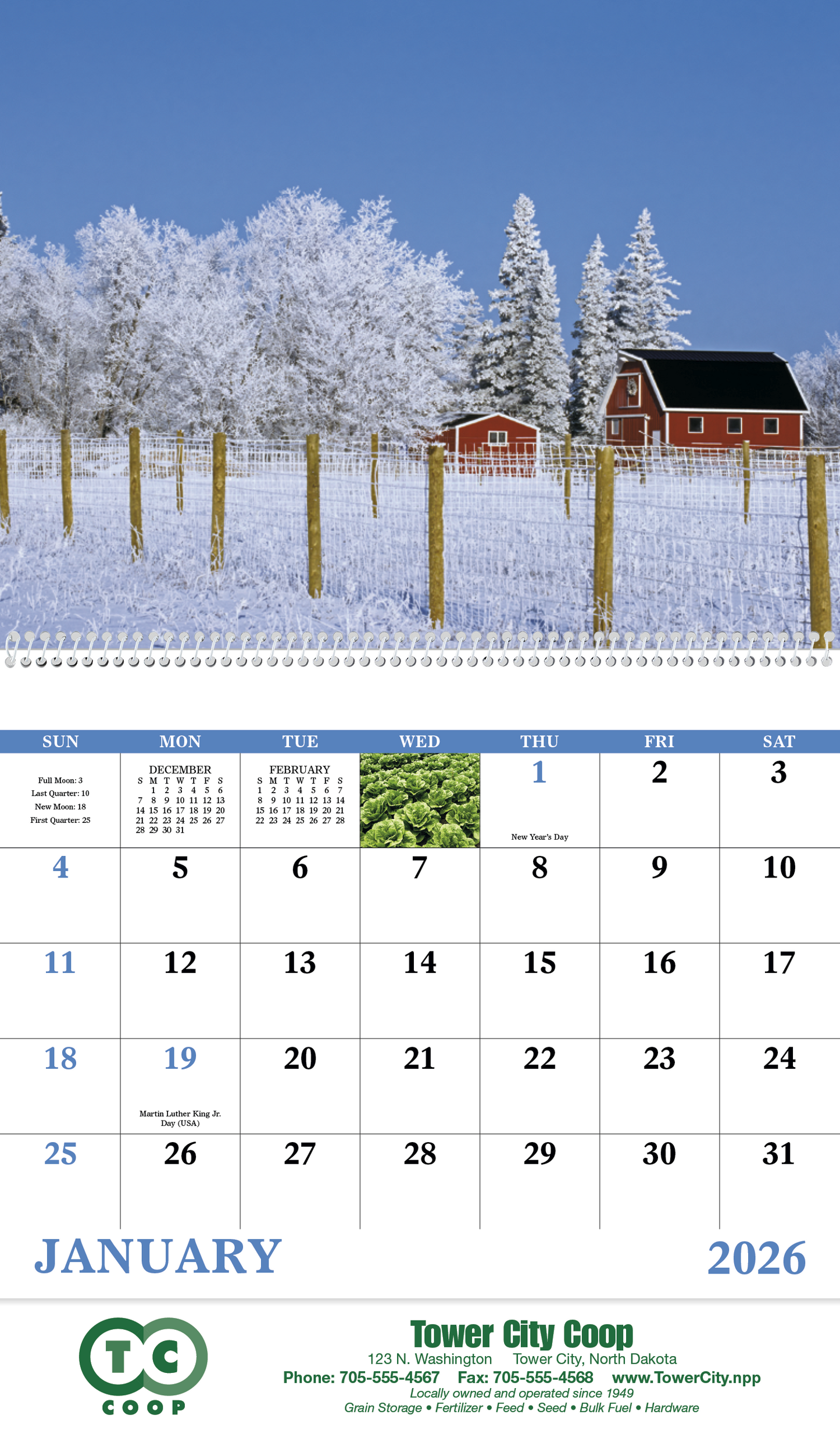 Good Value Agriculture Spiral Calendar-7047