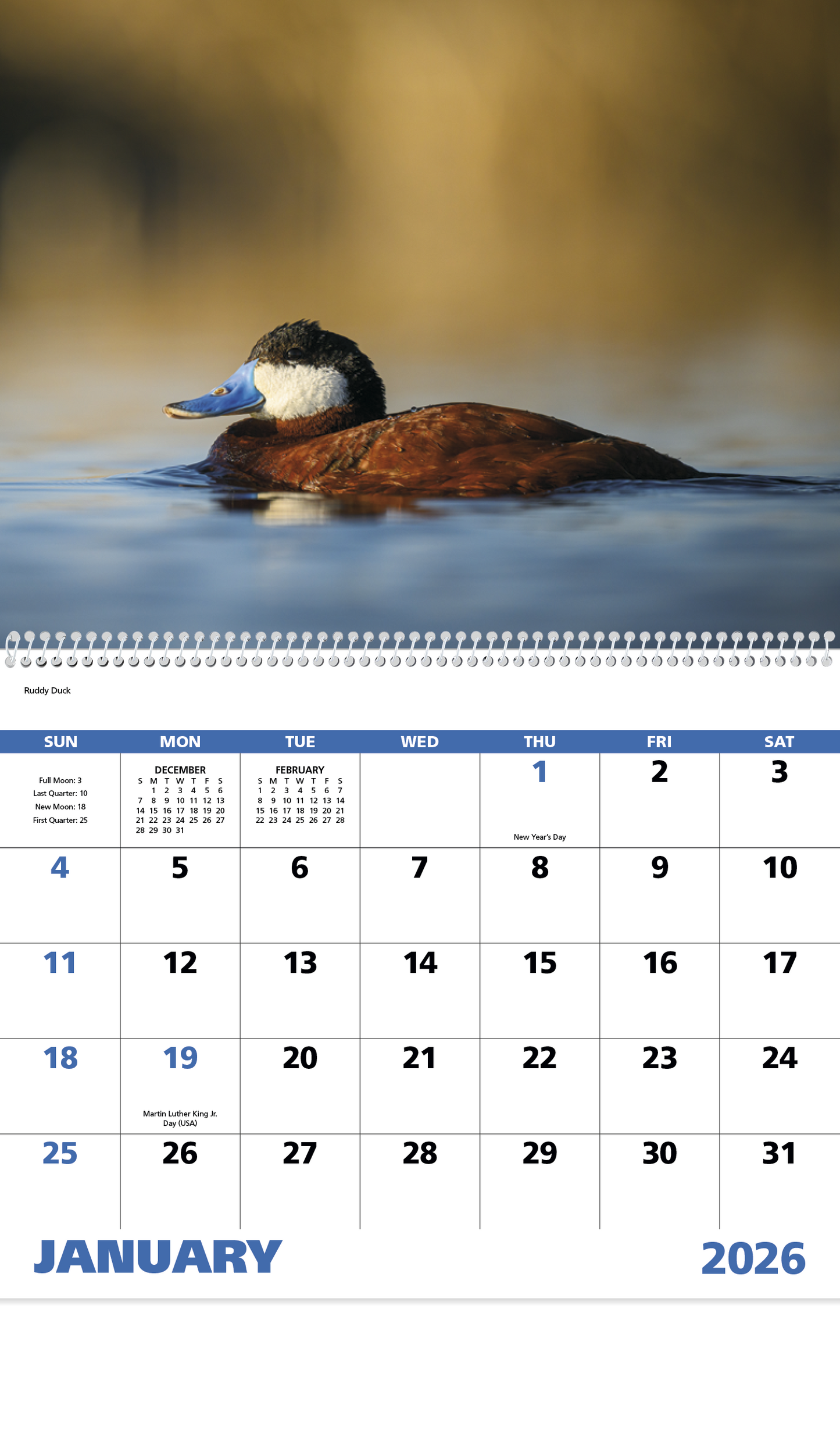 Good Value Waterfowl Spiral Calendar-7048