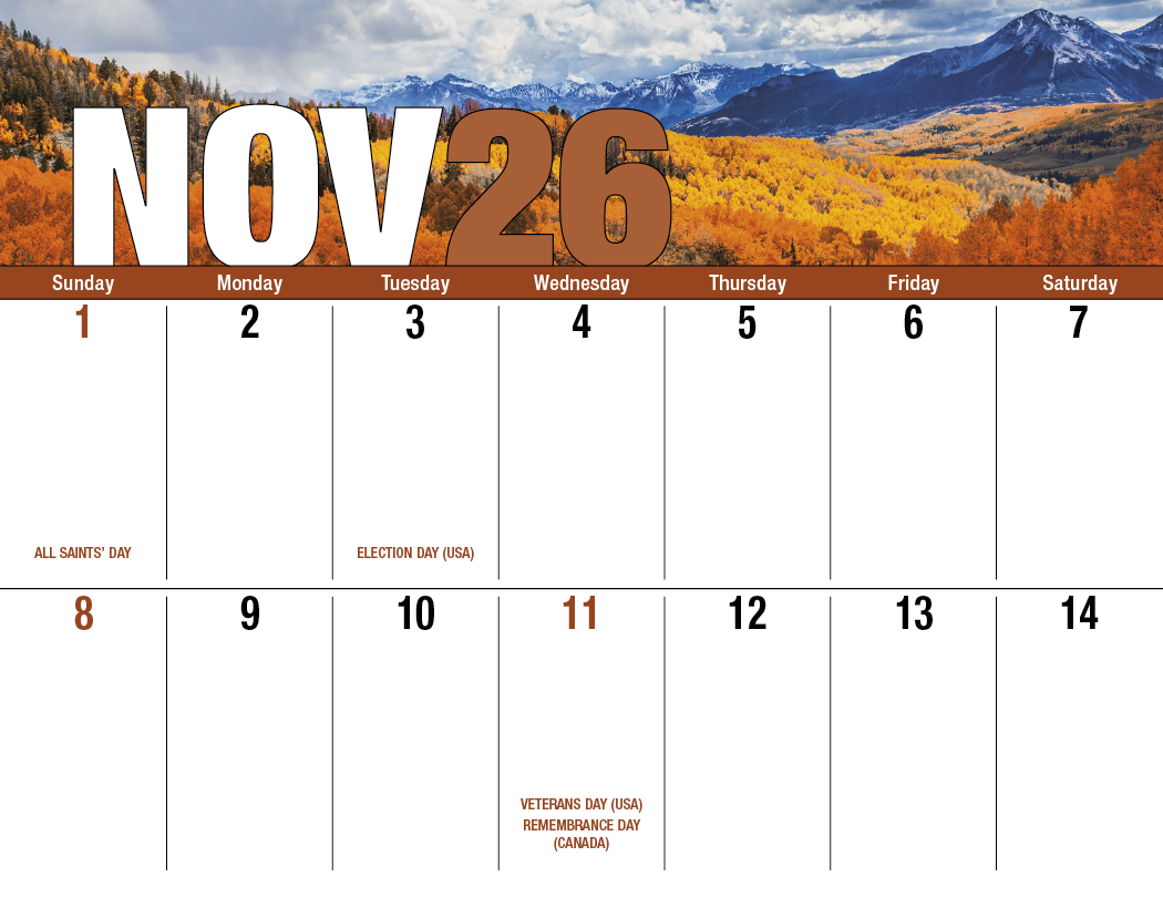 Good Value Seasonal Expressions Big Block Calendar-7050
