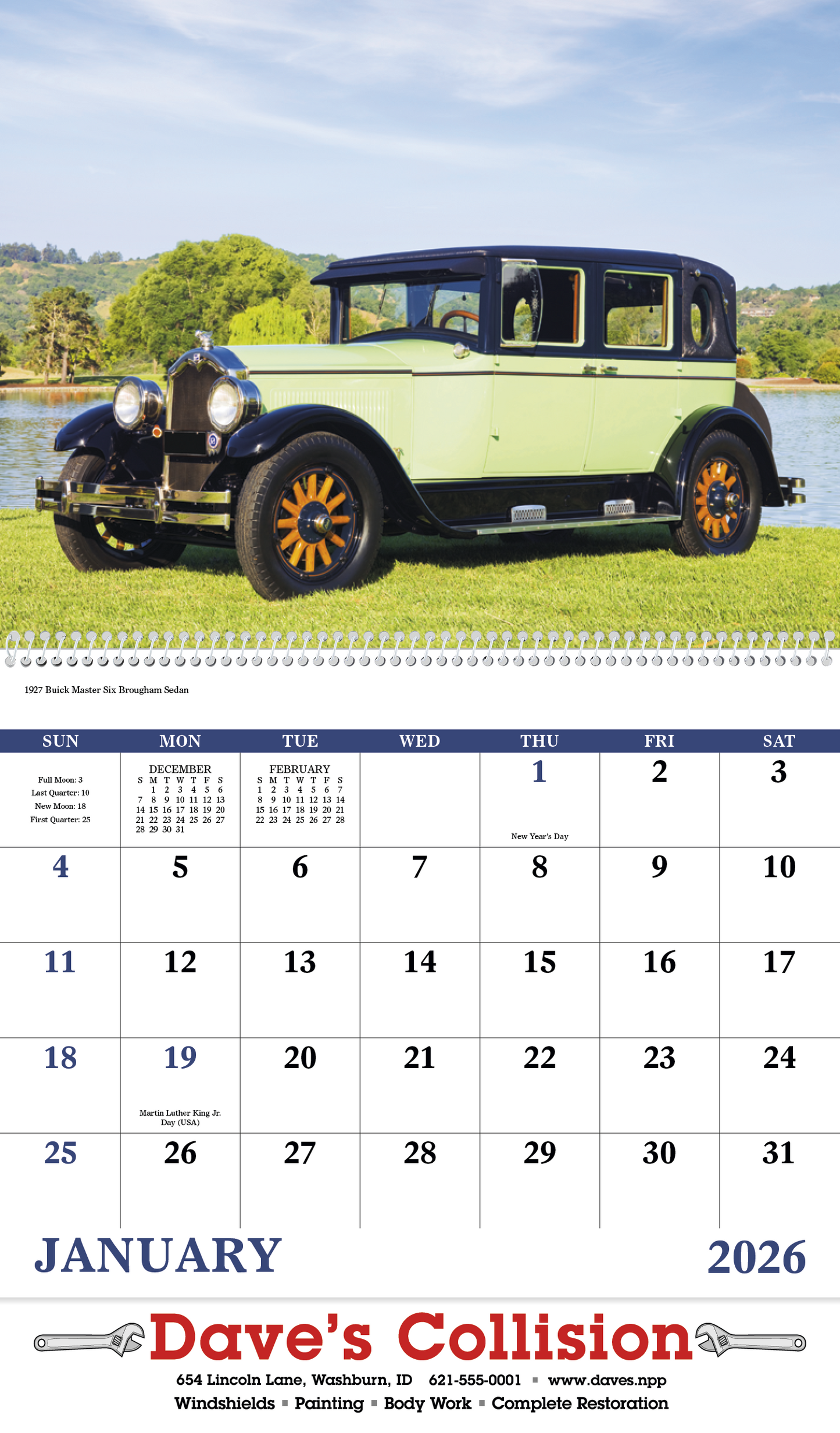 Good Value Antique Autos Spiral Calendar-7057