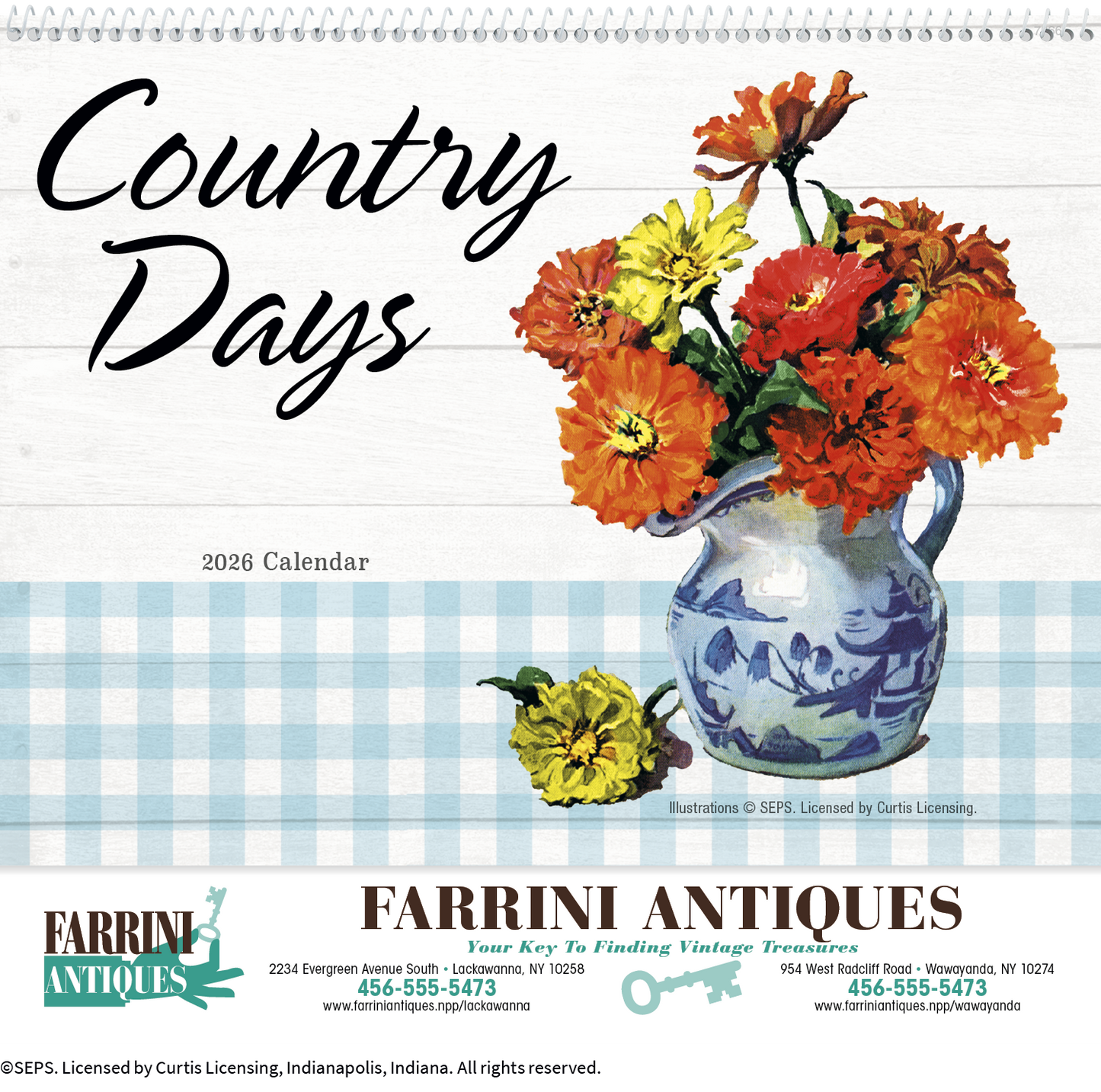 Good Value Country Days Spiral Calendar-7066