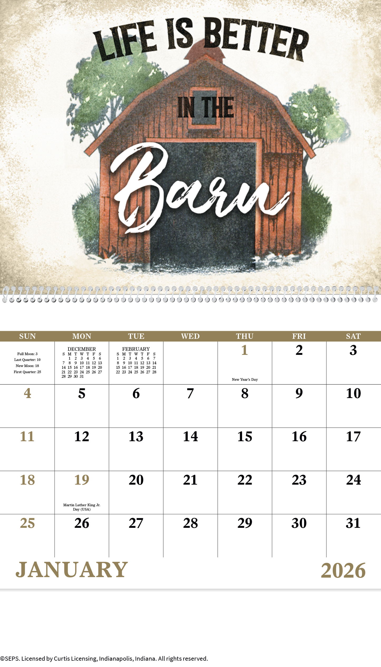 Good Value Country Days Spiral Calendar-7066