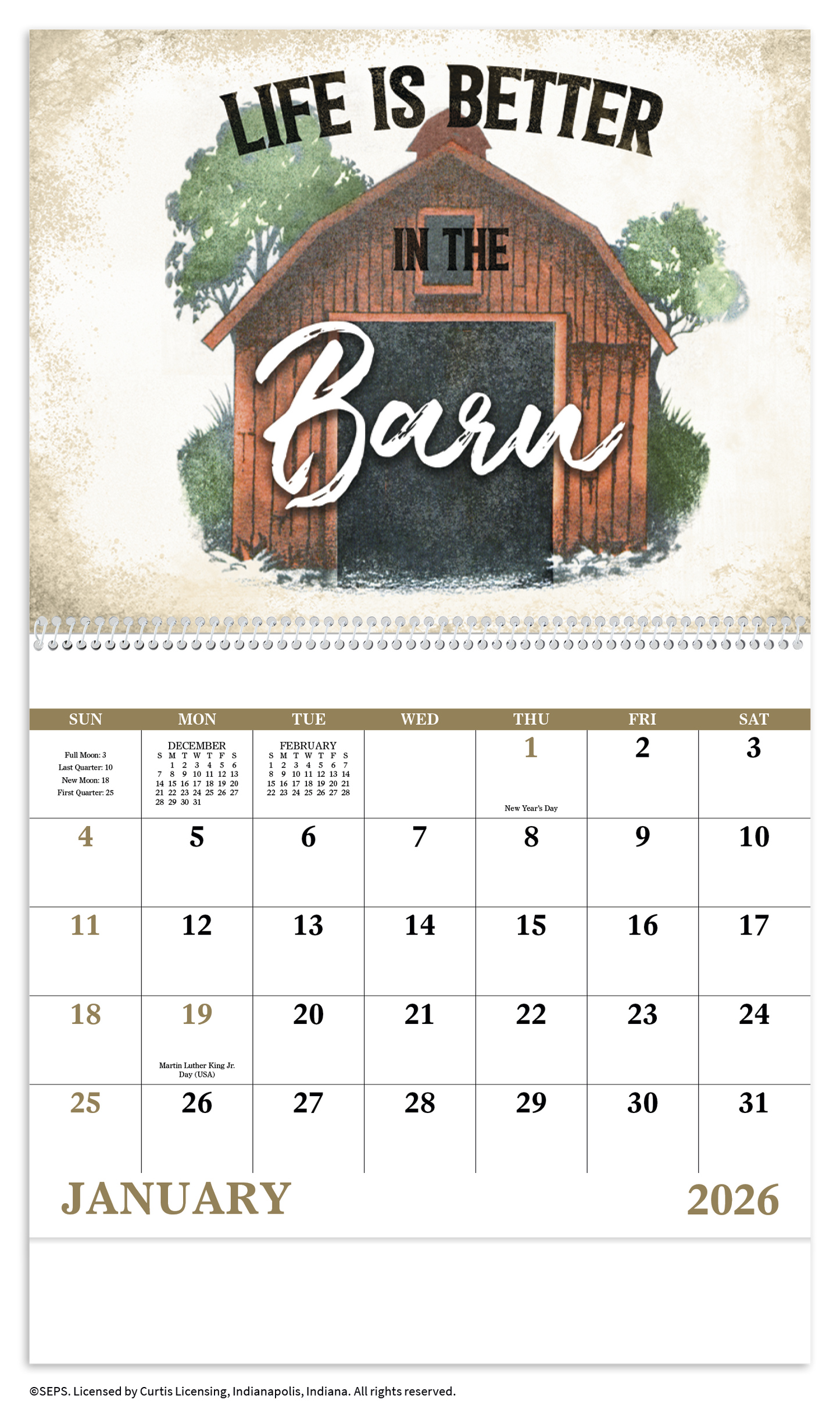 Good Value Country Days Spiral Calendar-7066