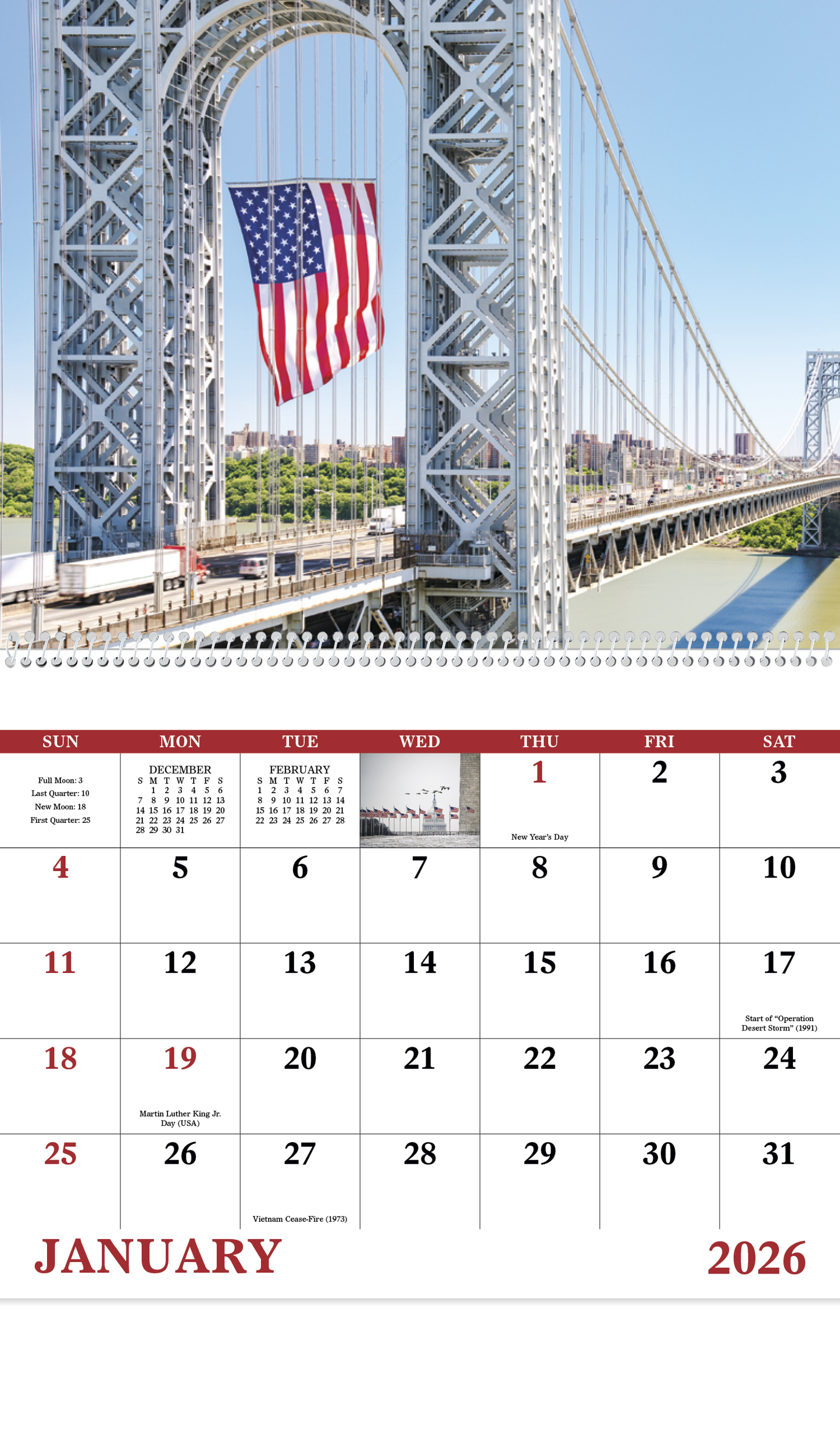 Good Value Celebrate America Spiral Calendar-7069