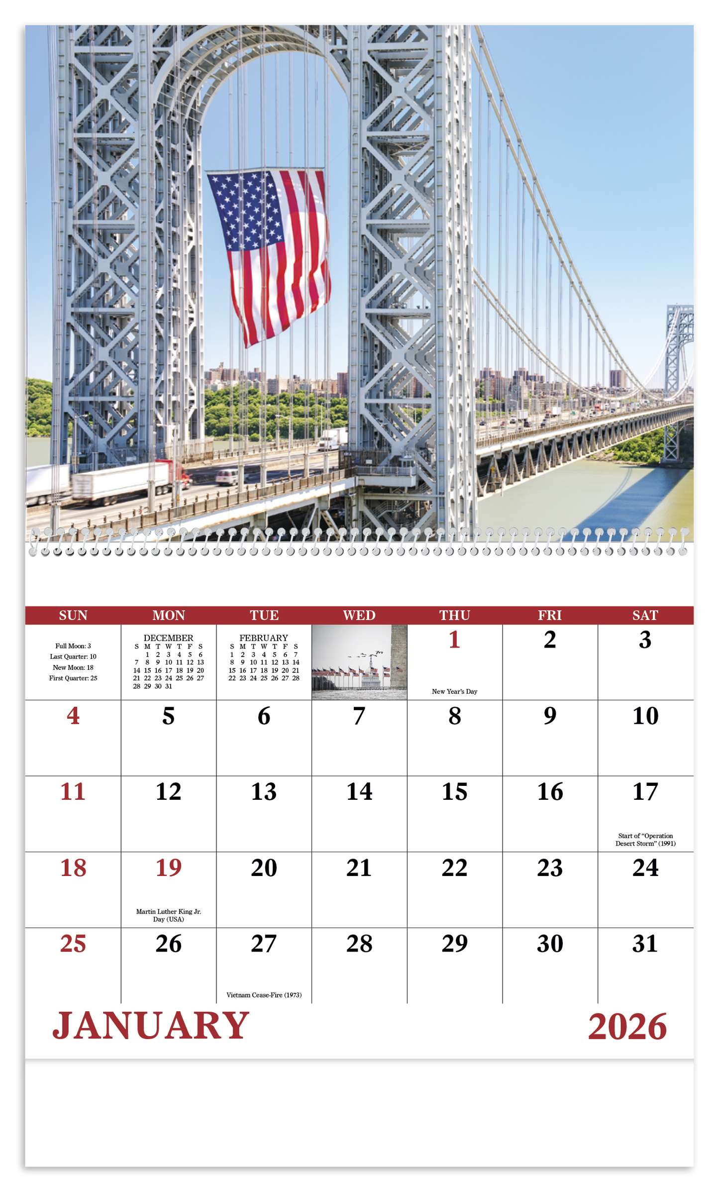 Good Value Celebrate America Spiral Calendar-7069