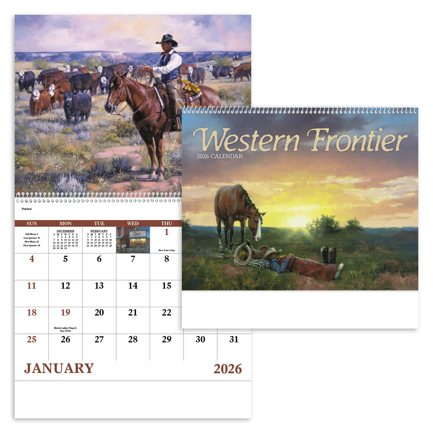 Good Value Western Frontier Spiral Calendar-7071