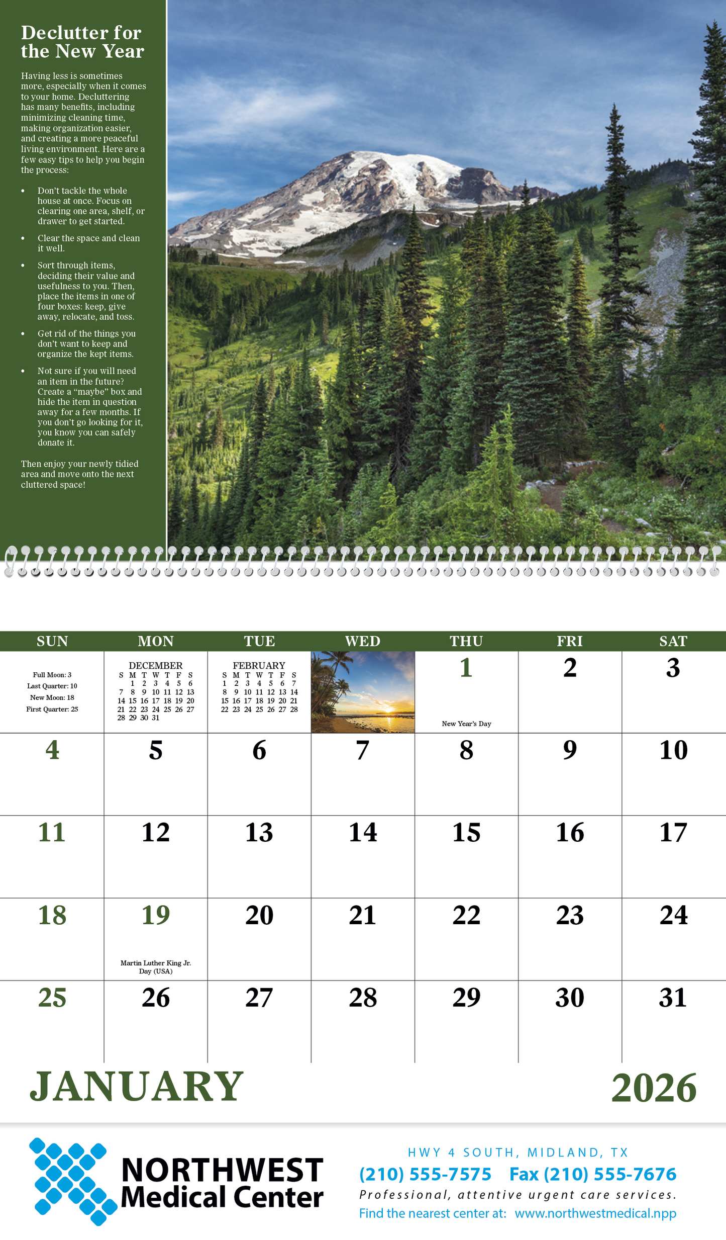 Good Value Healthy Living Spiral Calendar-7073