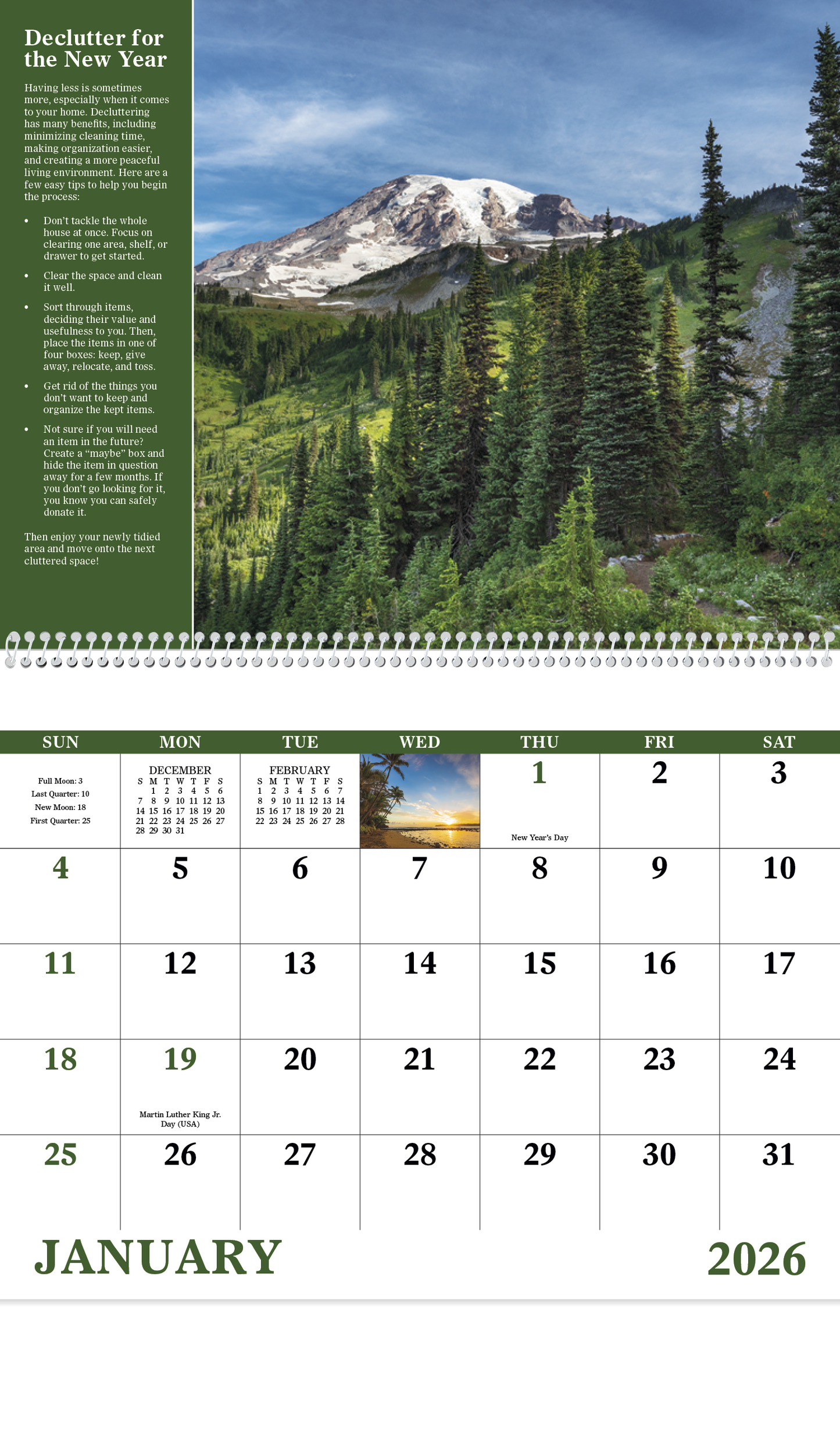 Good Value Healthy Living Spiral Calendar-7073