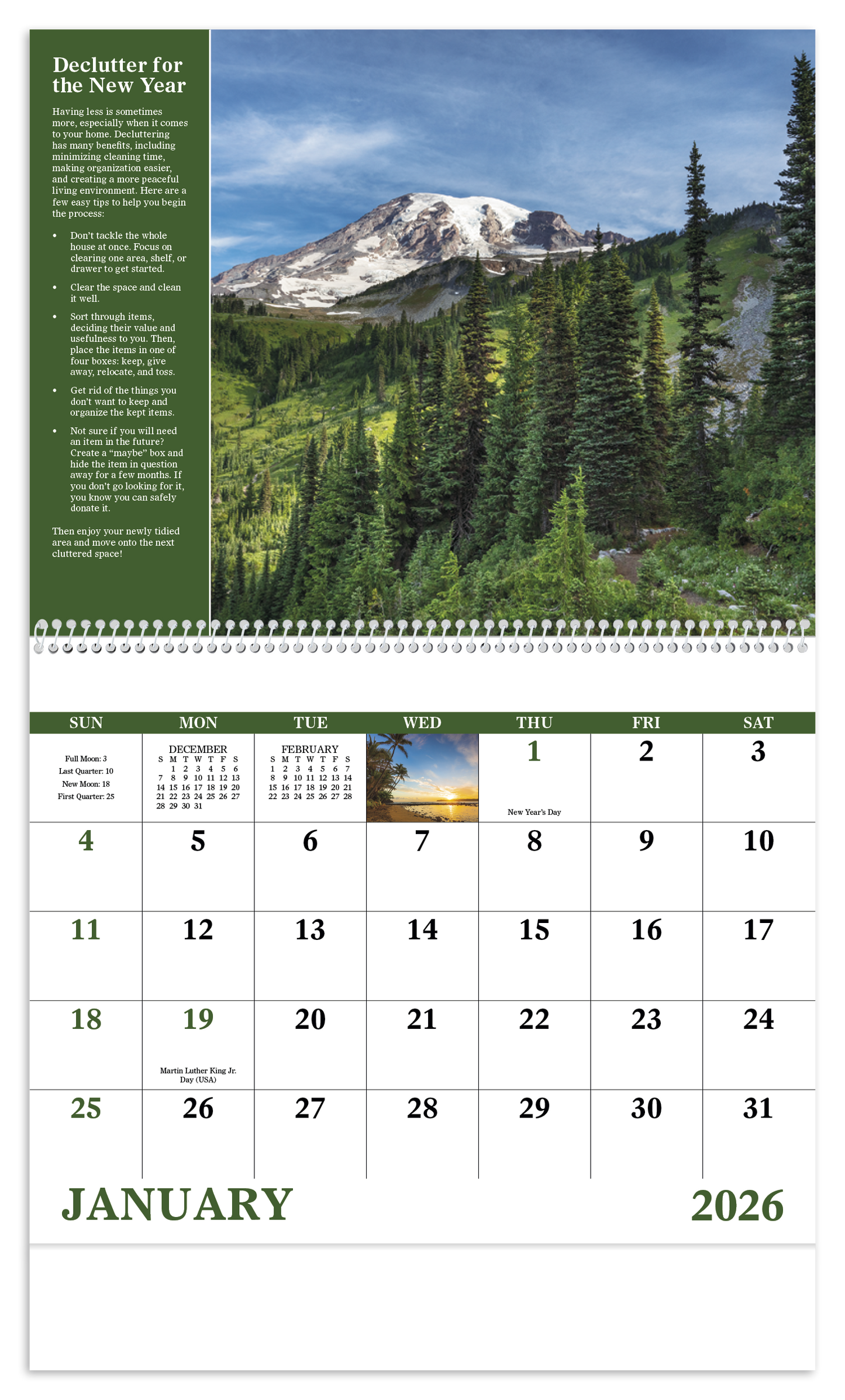 Good Value Healthy Living Spiral Calendar-7073