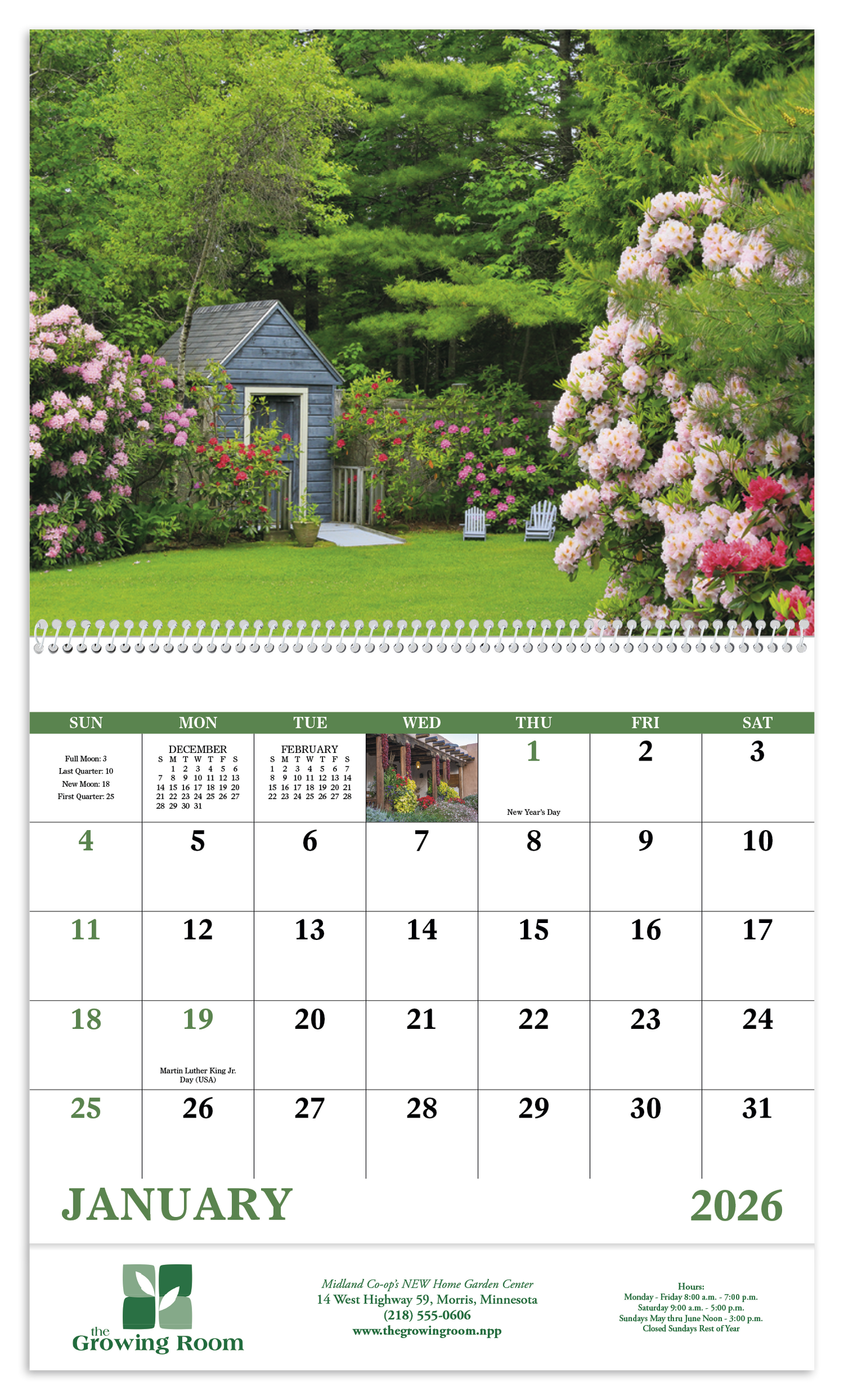 Good Value Garden Walk Spiral Calendar-7077