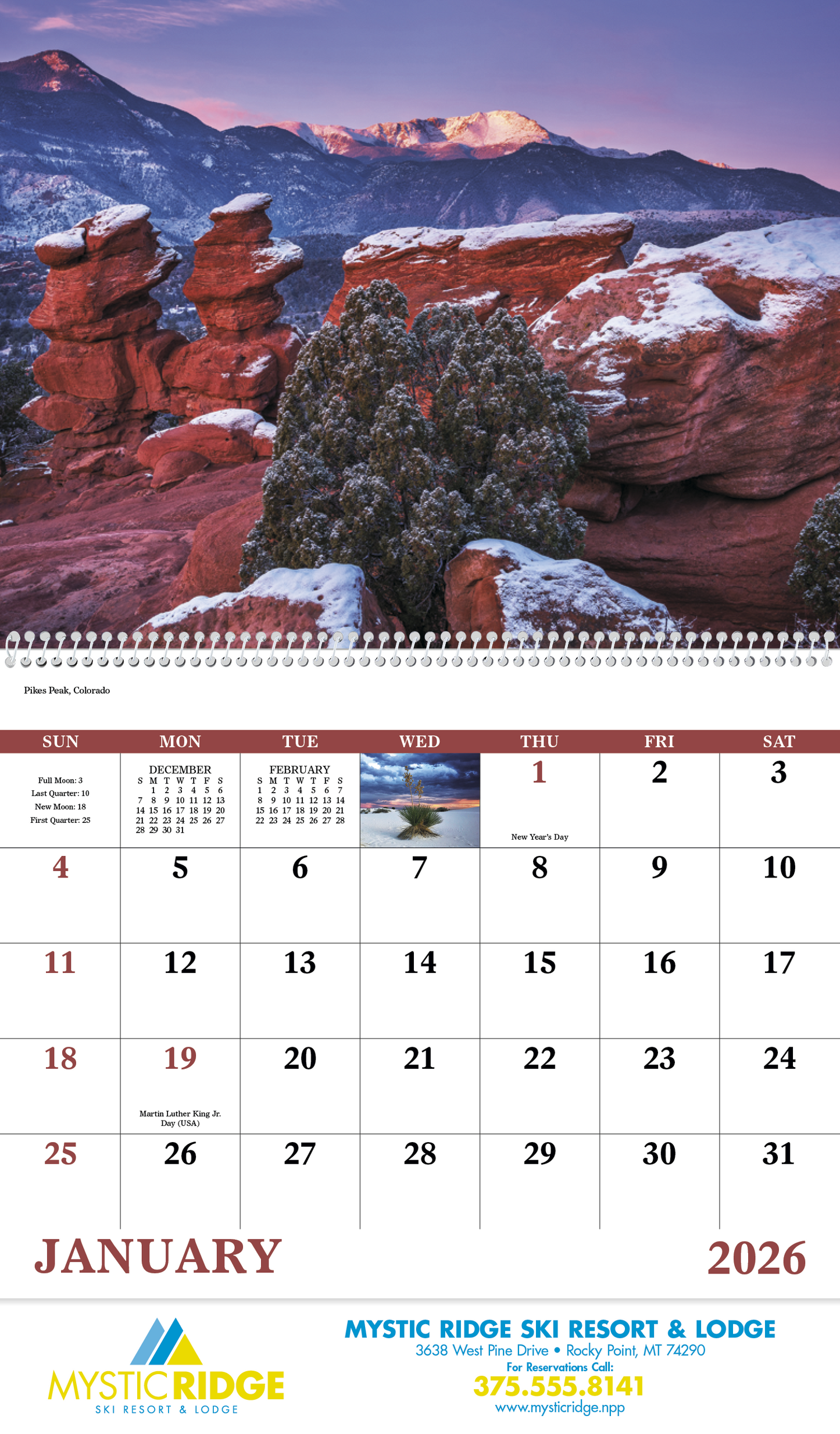 Good Value Rocky Mountains Spiral Calendar-7078