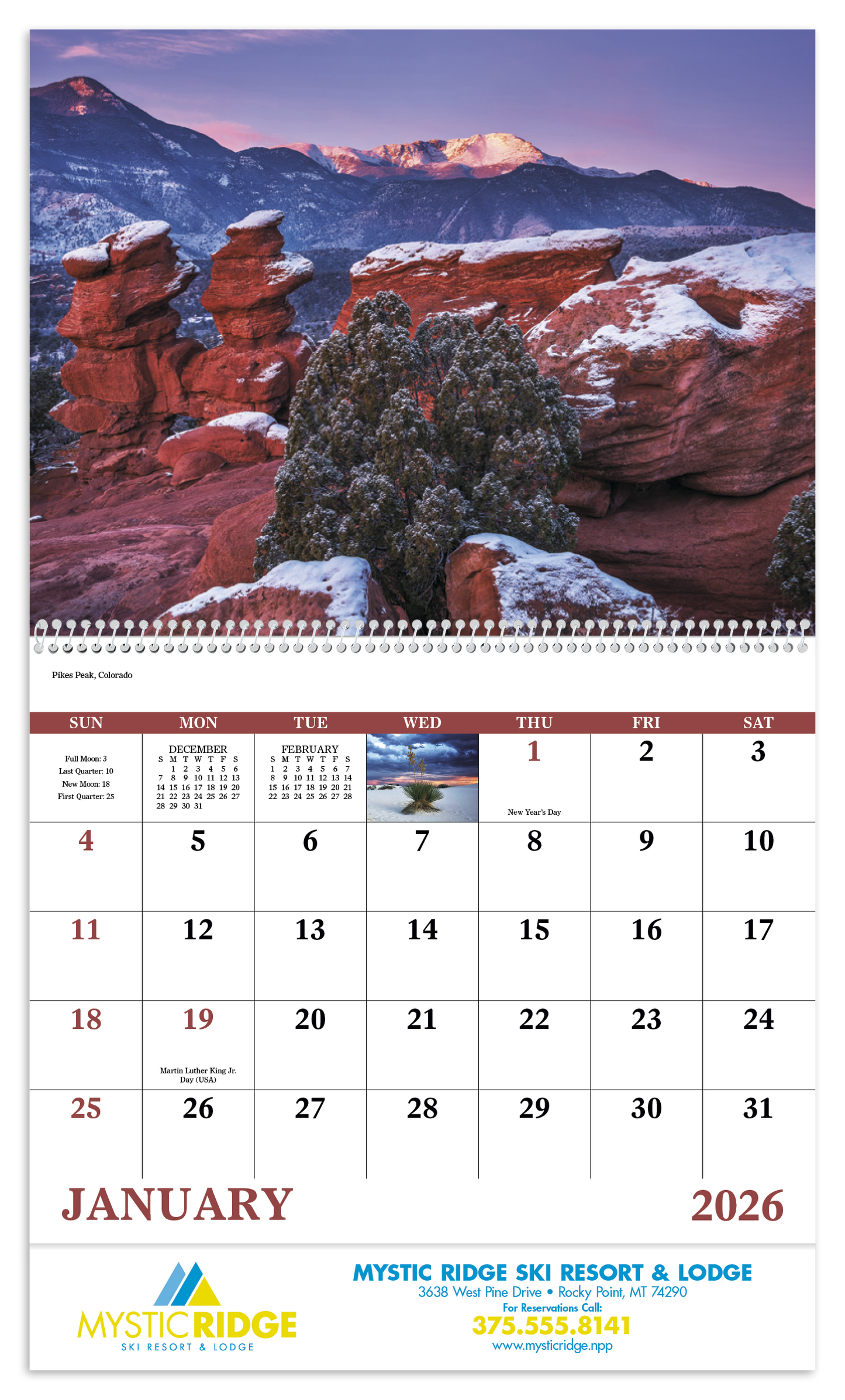 Good Value Rocky Mountains Spiral Calendar-7078