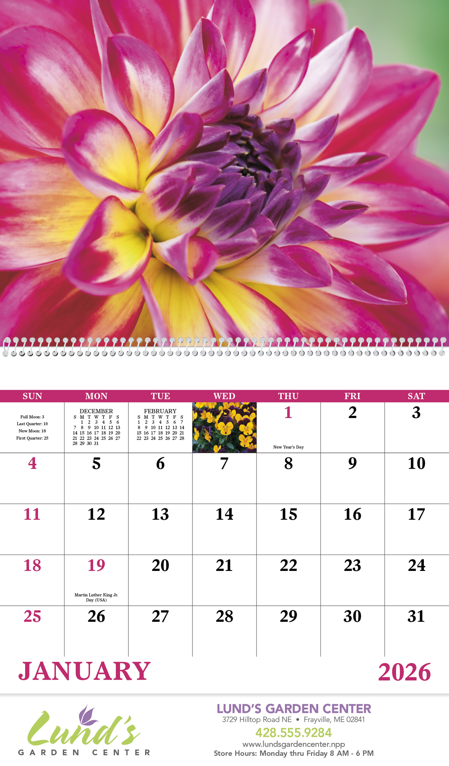 Good Value Flowers Spiral Calendar-7080
