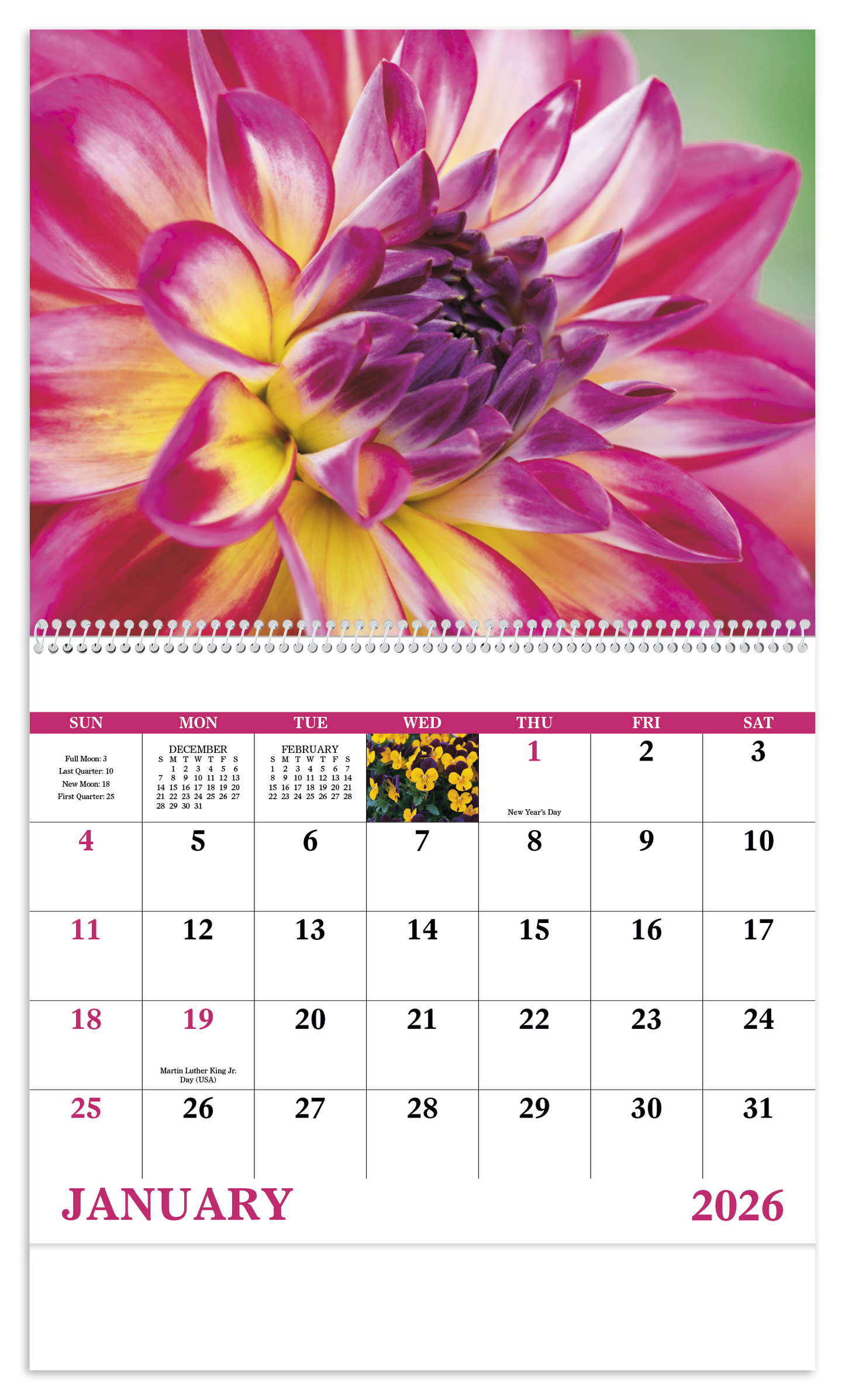 Good Value Flowers Spiral Calendar-7080