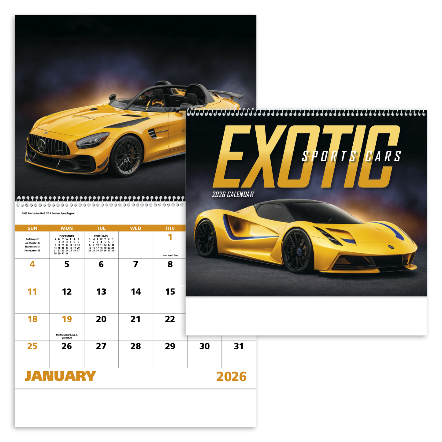 Good Value Exotic Sports Cars Spiral Calendar-7081