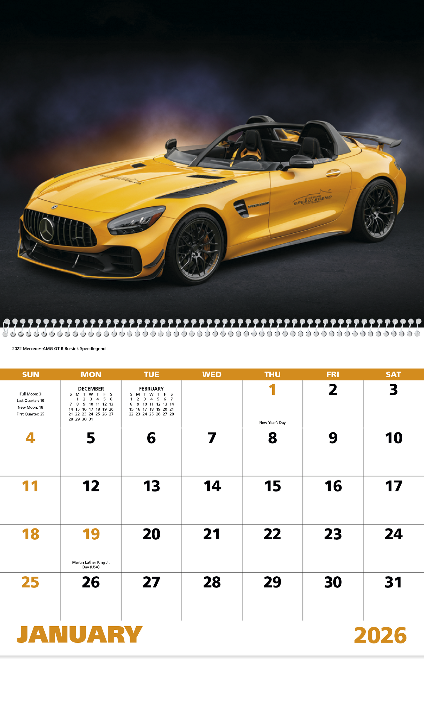 Good Value Exotic Sports Cars Spiral Calendar-7081