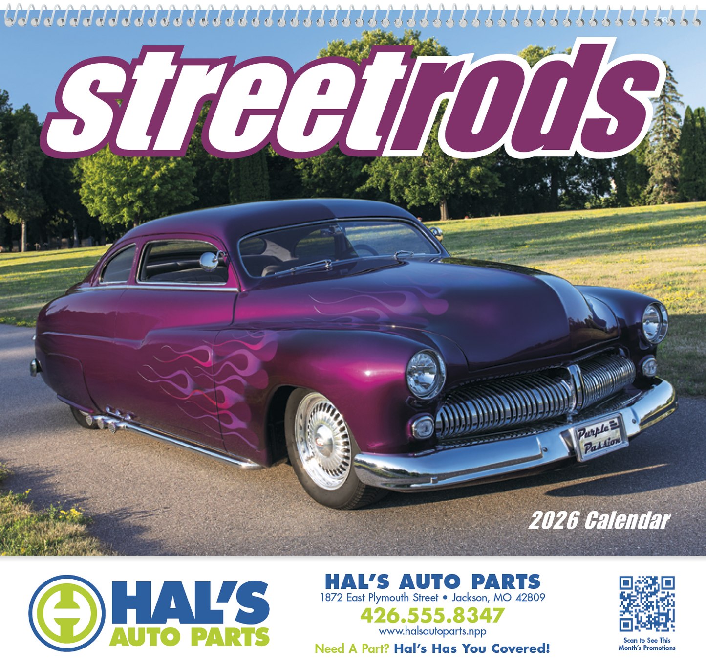 Good Value Street Rods Spiral Calendar-7083