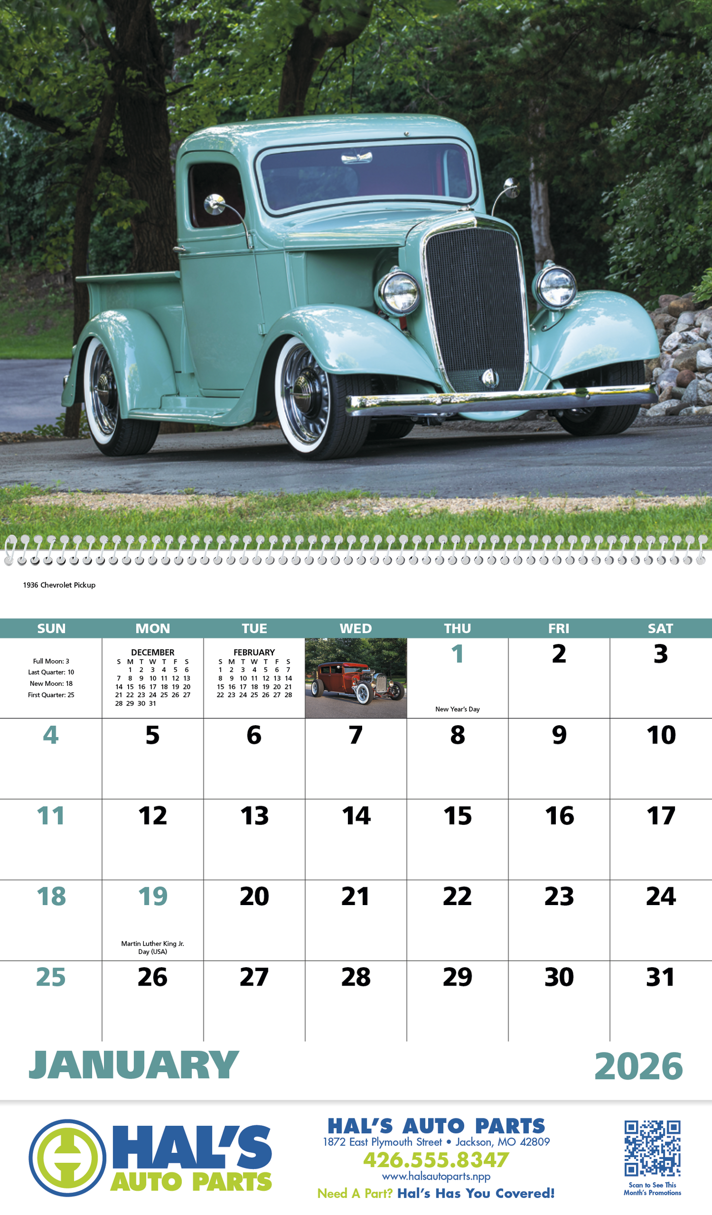 Good Value Street Rods Spiral Calendar-7083