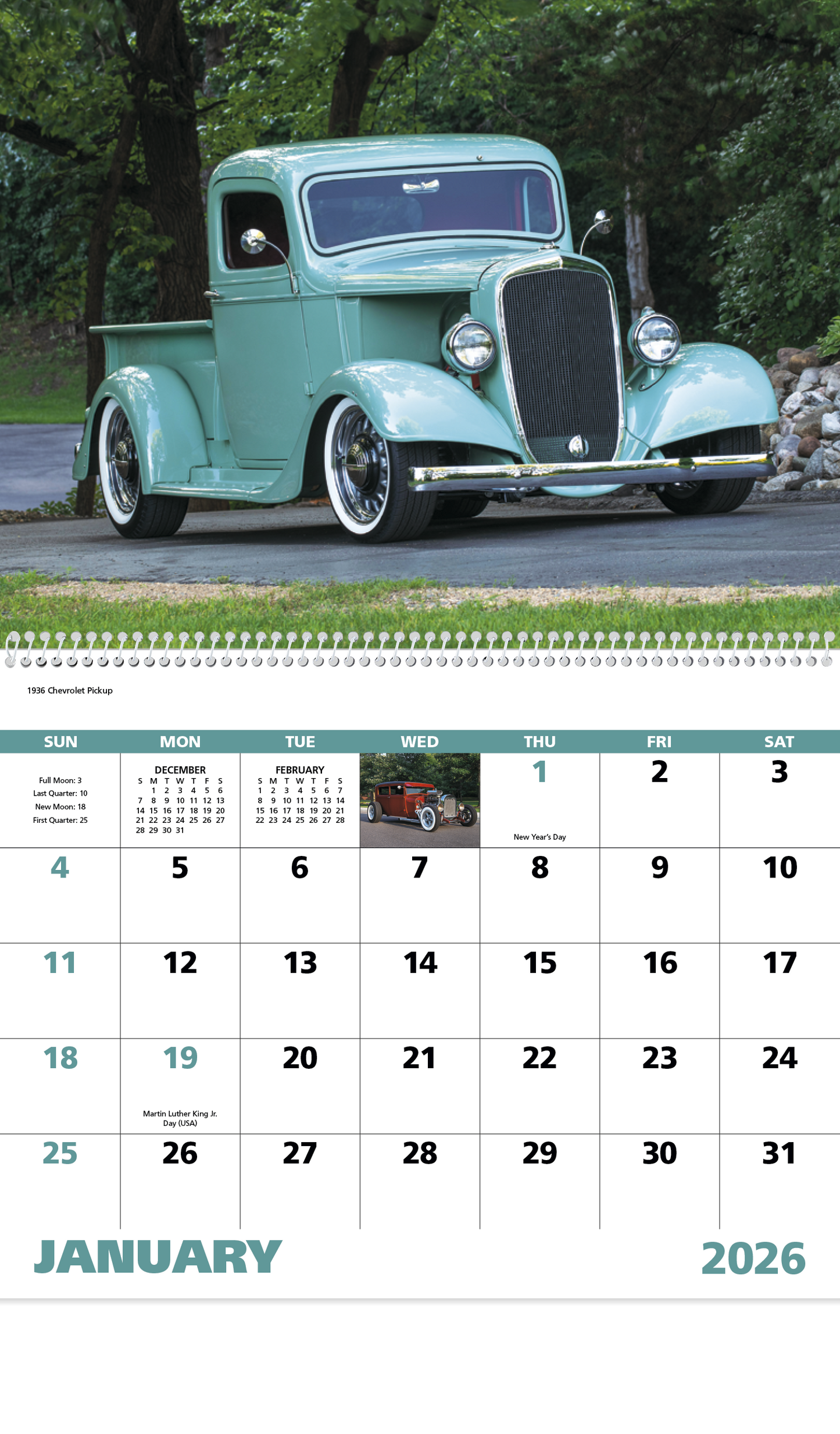 Good Value Street Rods Spiral Calendar-7083