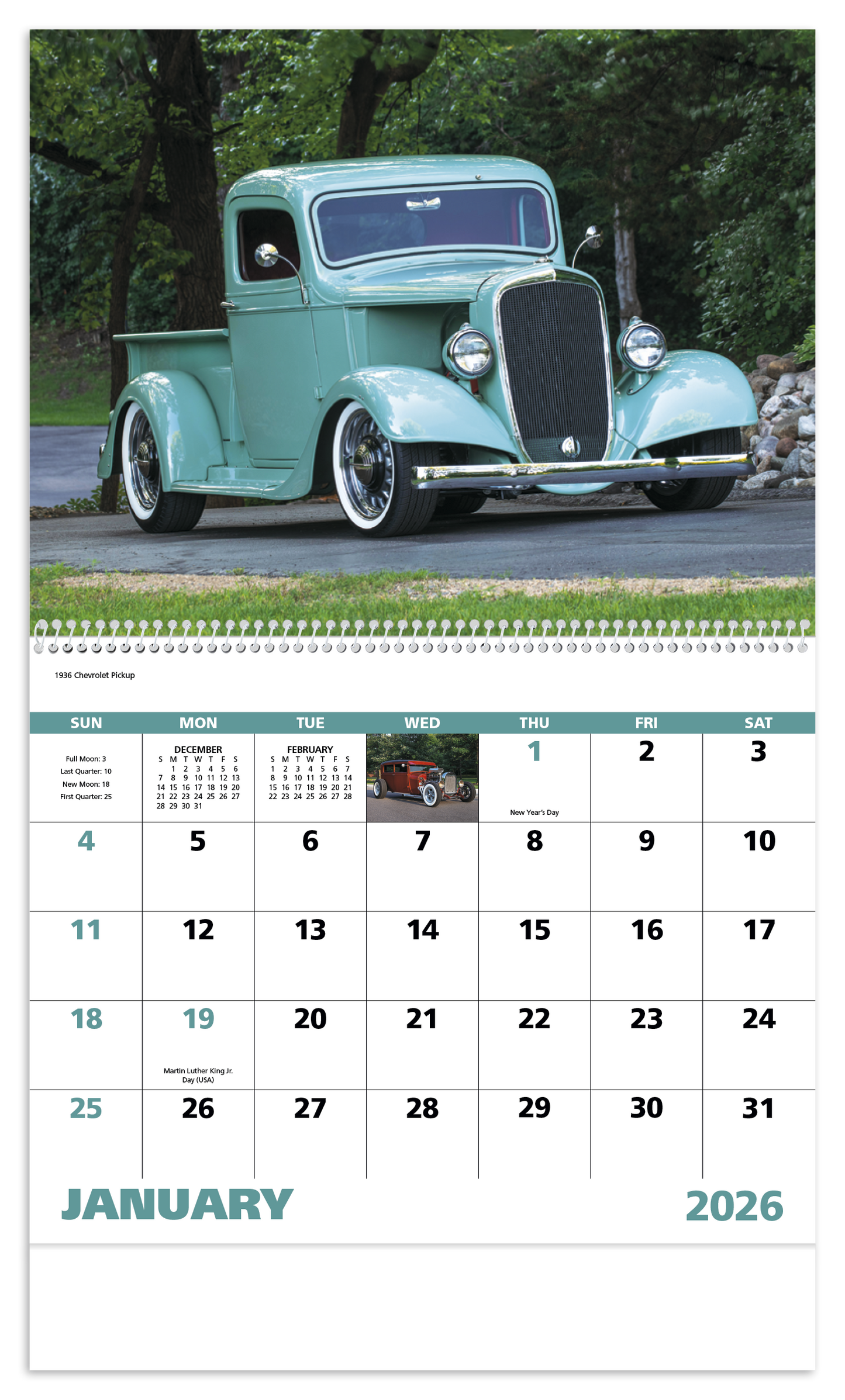 Good Value Street Rods Spiral Calendar-7083