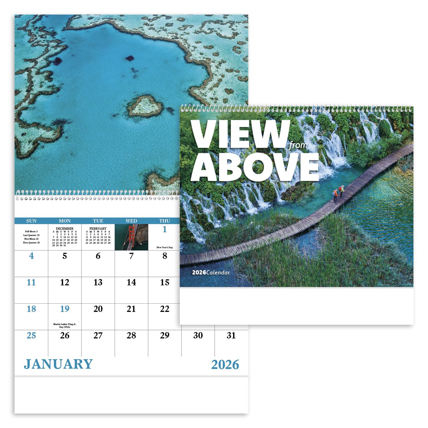 Good Value View from Above Spiral Calendar-7084
