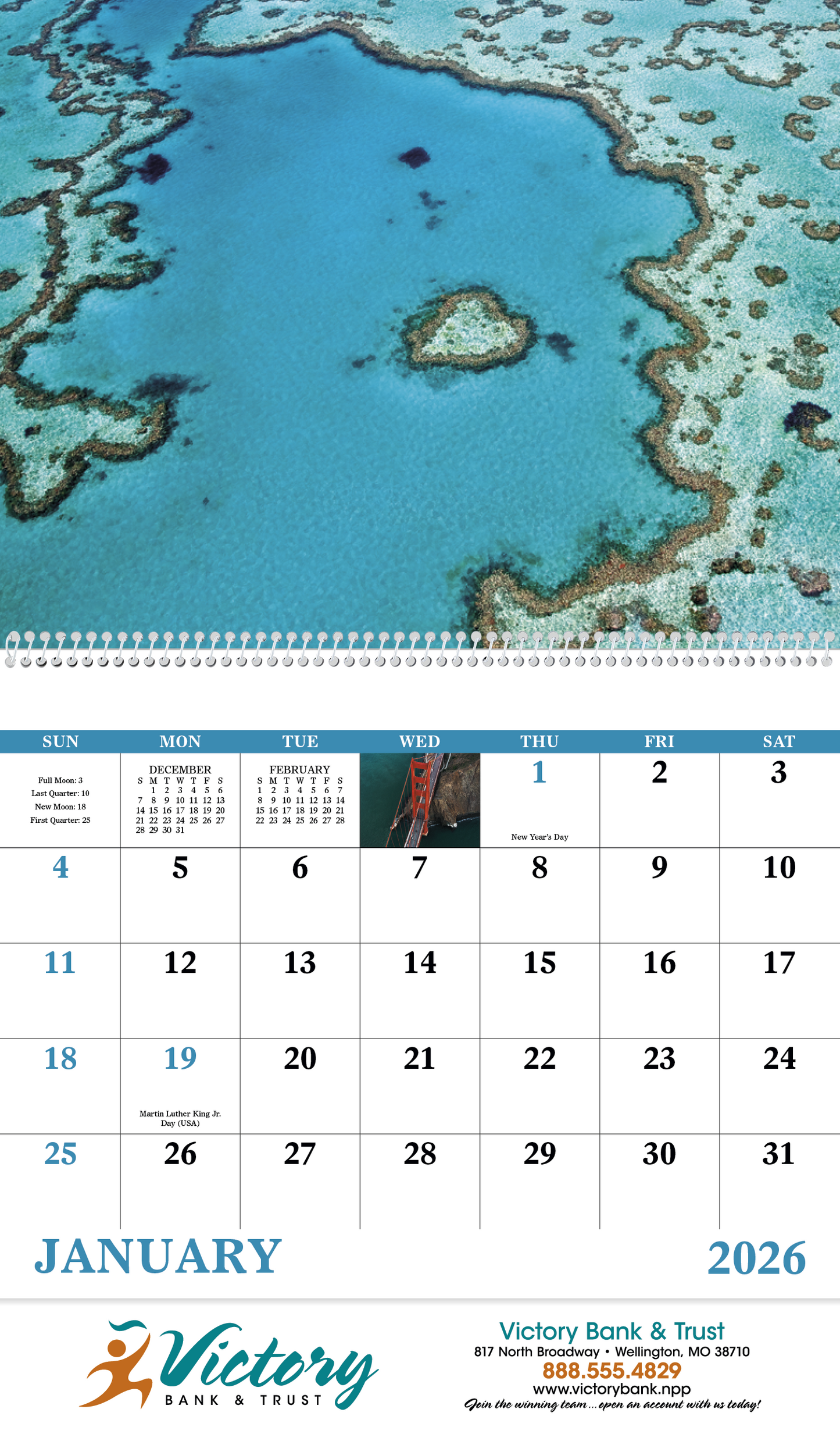 Good Value View from Above Spiral Calendar-7084