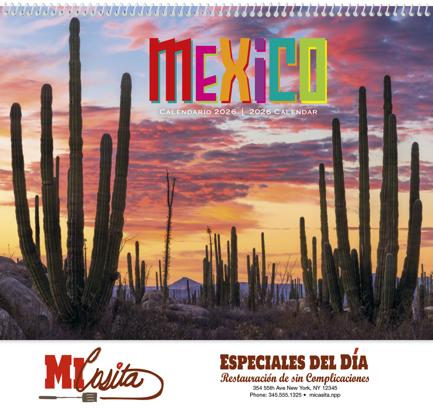Good Value Mexico Spiral Calendar-7087