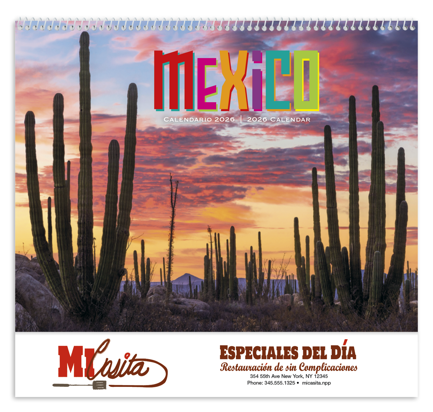 Good Value Mexico Spiral Calendar-7087