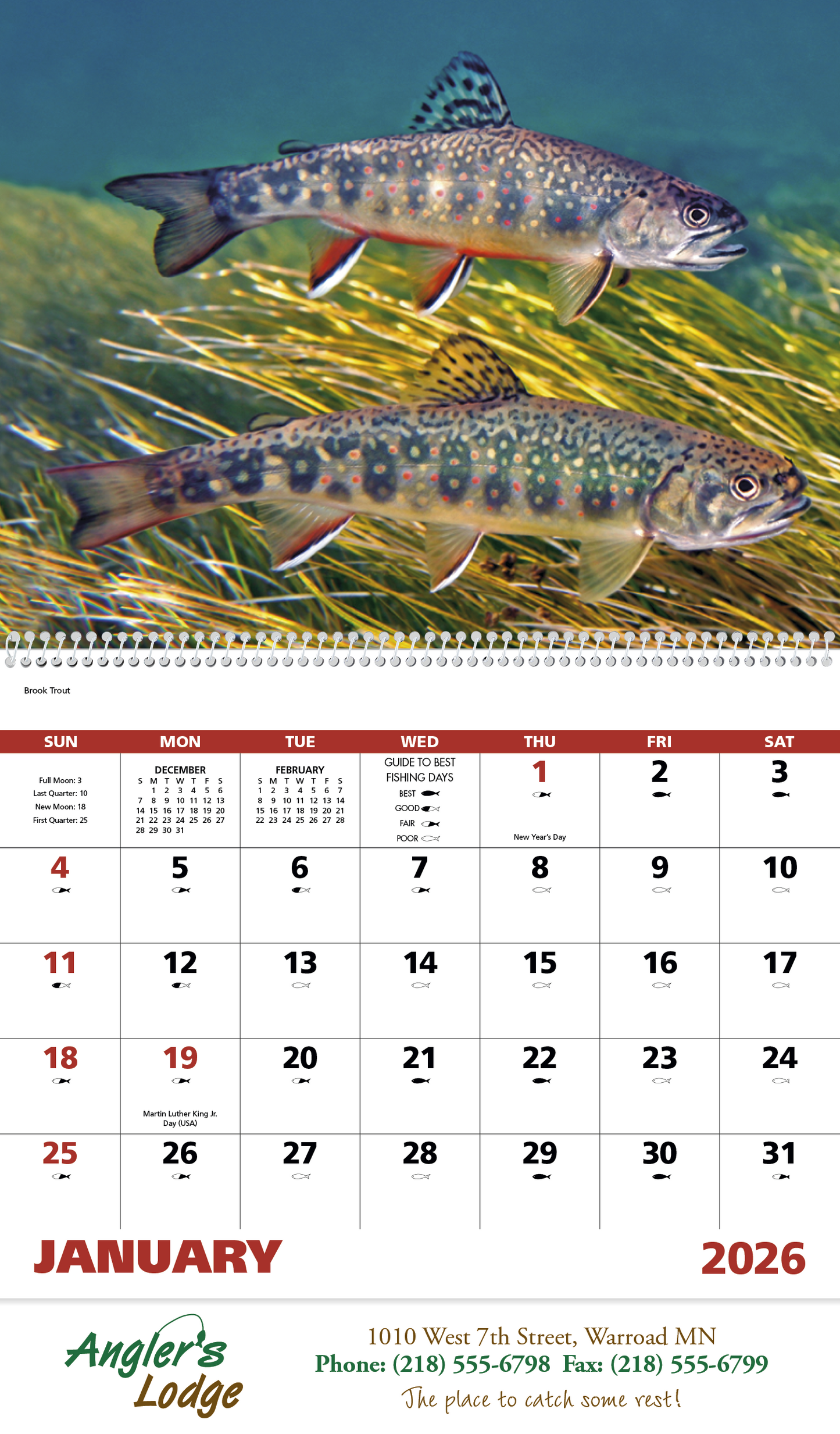 Good Value Fishing Spiral Calendar-7099