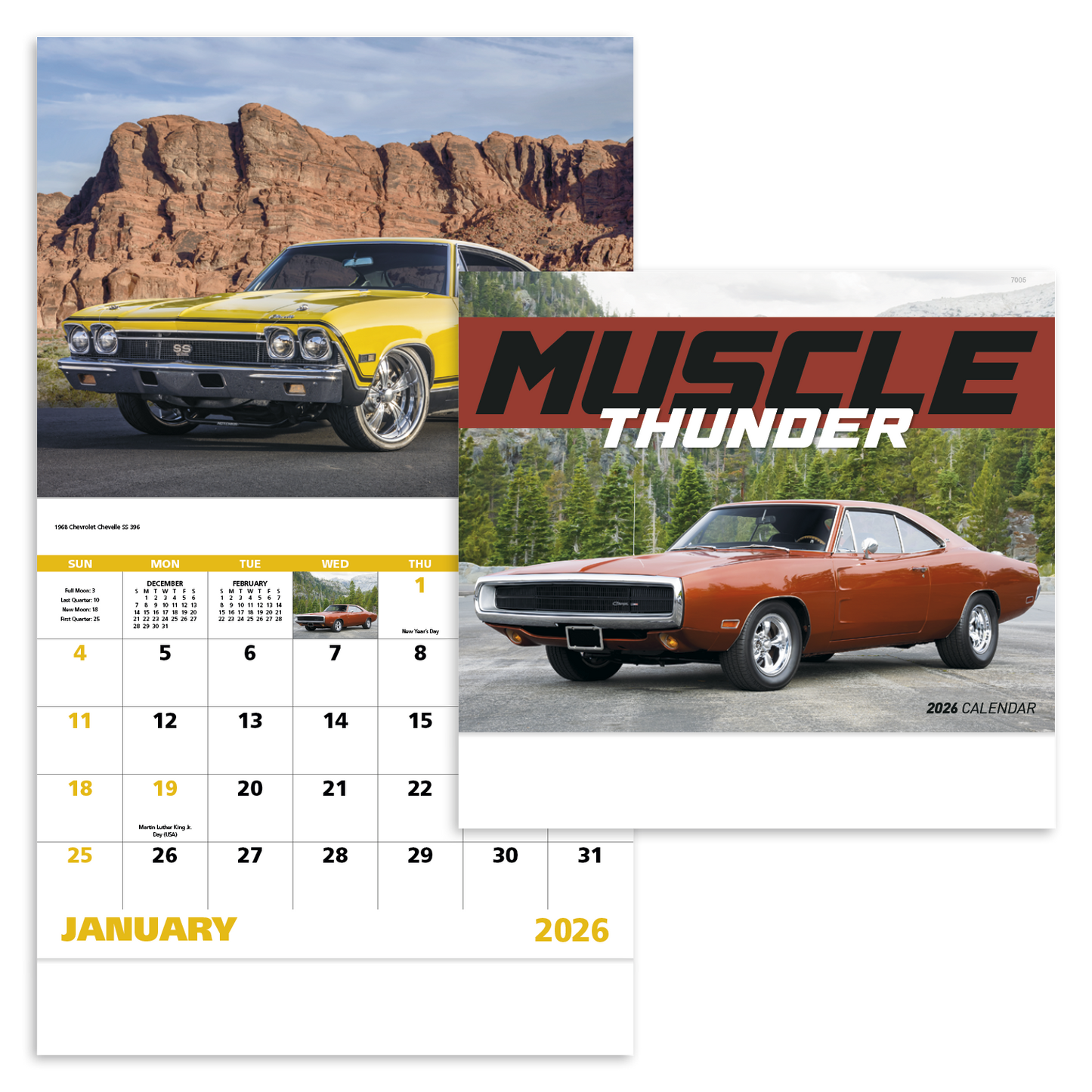 Good Value Muscle Thunder Stapled Calendar-7205