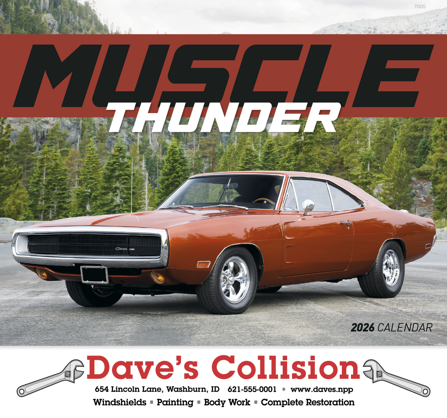 Good Value Muscle Thunder Stapled Calendar-7205