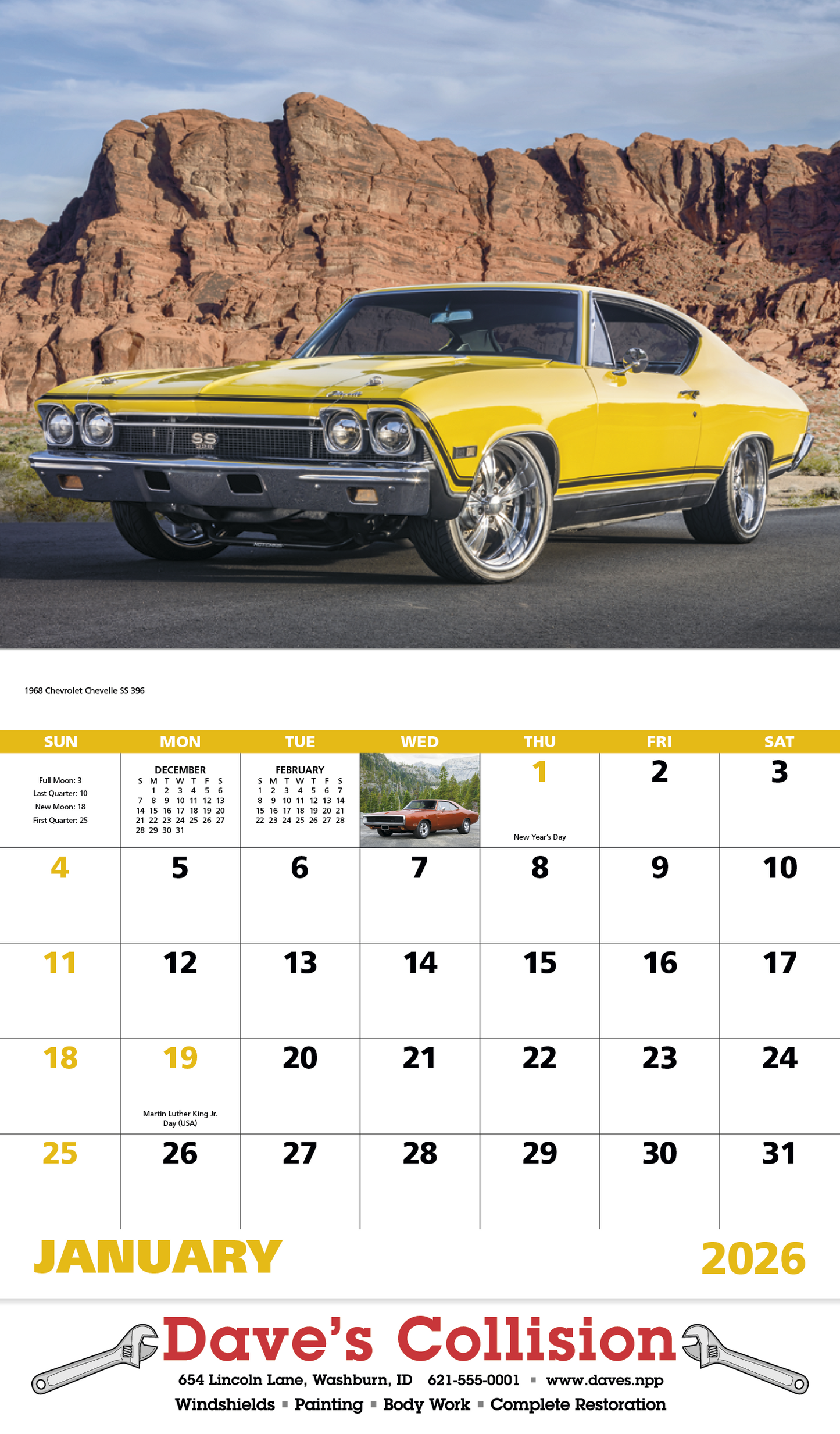 Good Value Muscle Thunder Stapled Calendar-7205