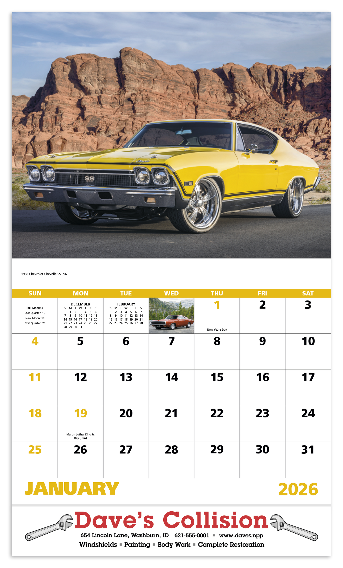 Good Value Muscle Thunder Stapled Calendar-7205