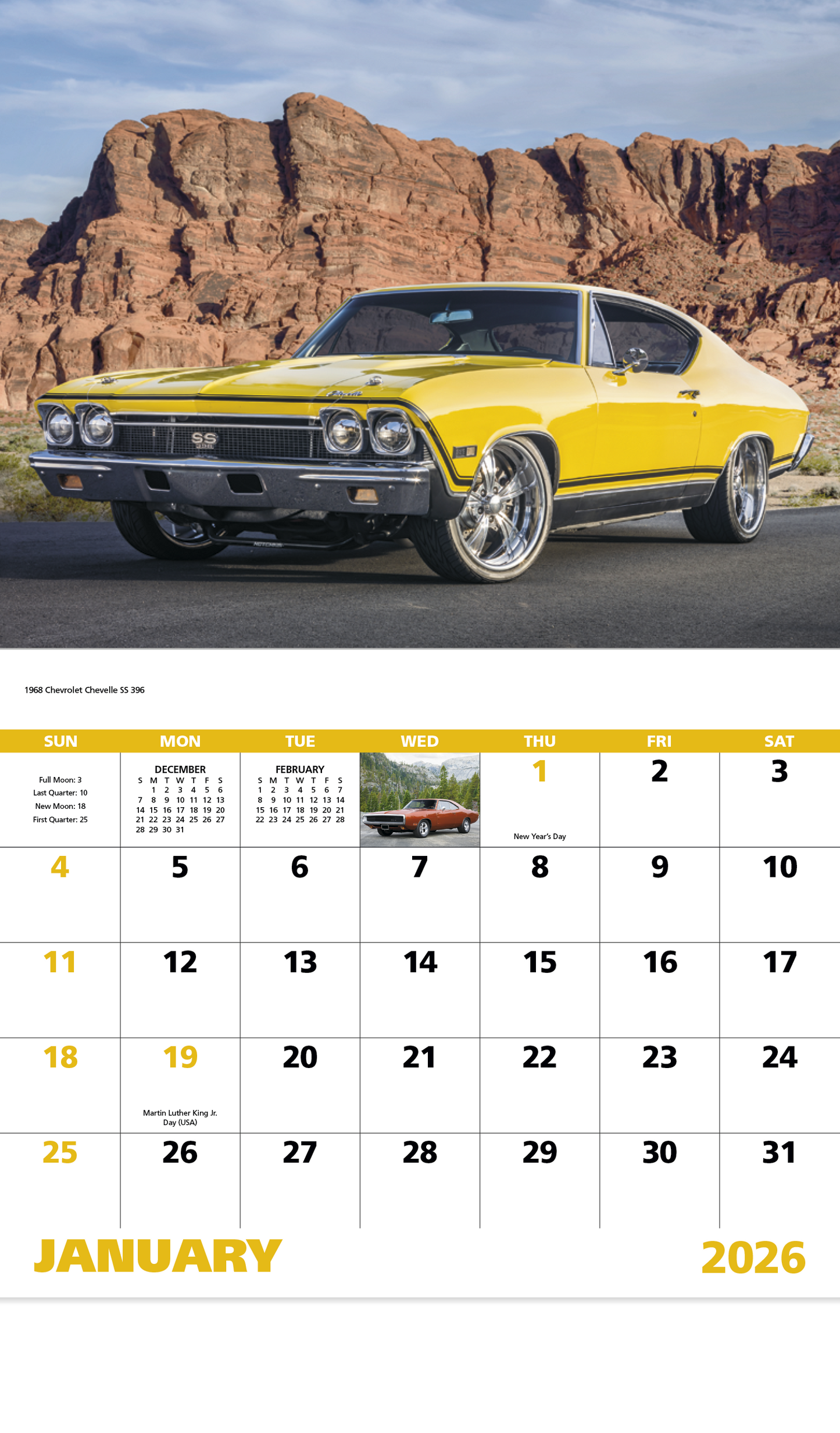 Good Value Muscle Thunder Stapled Calendar-7205