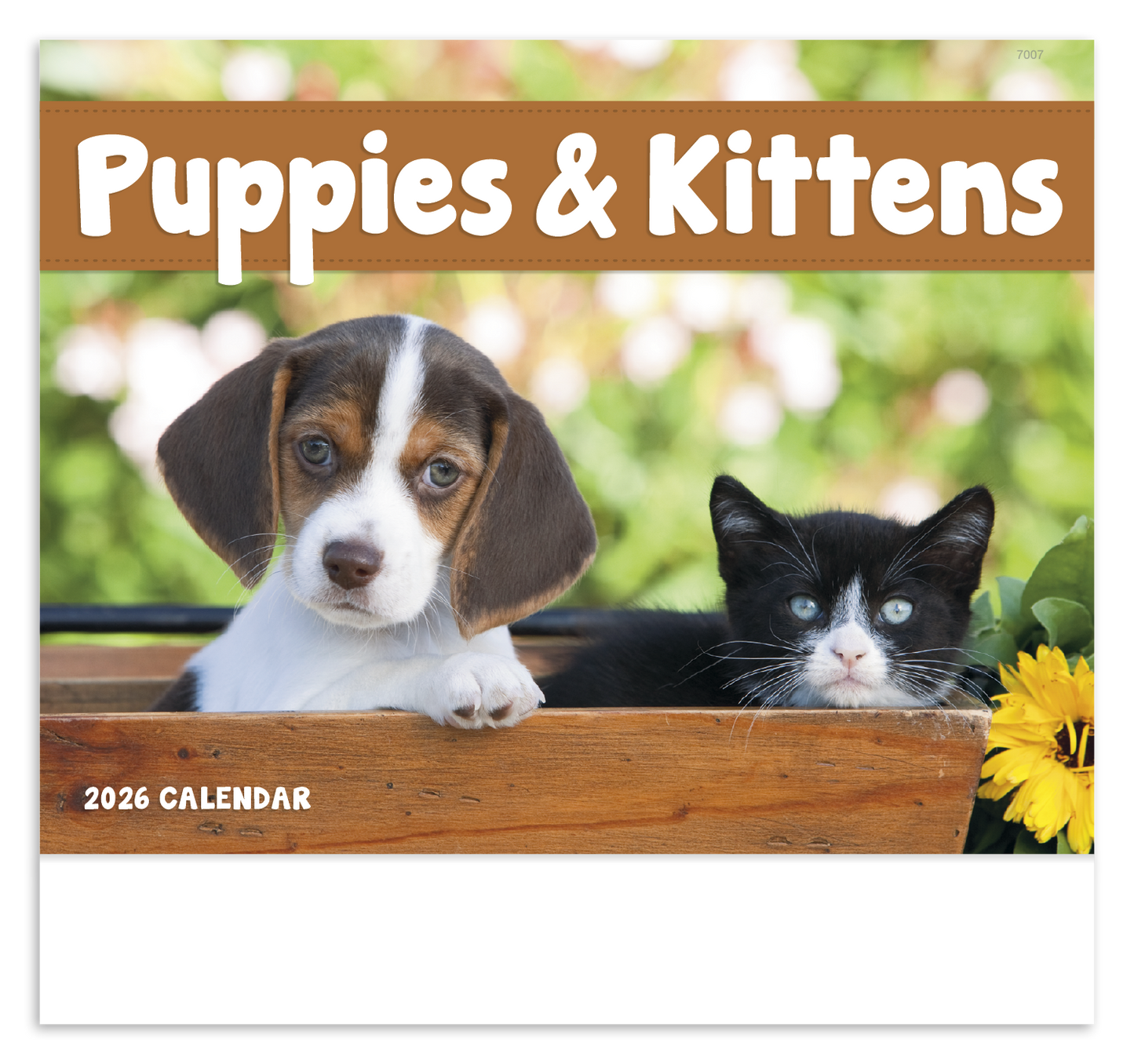 Good Value Puppies Kittens Stapled Calendar-7207