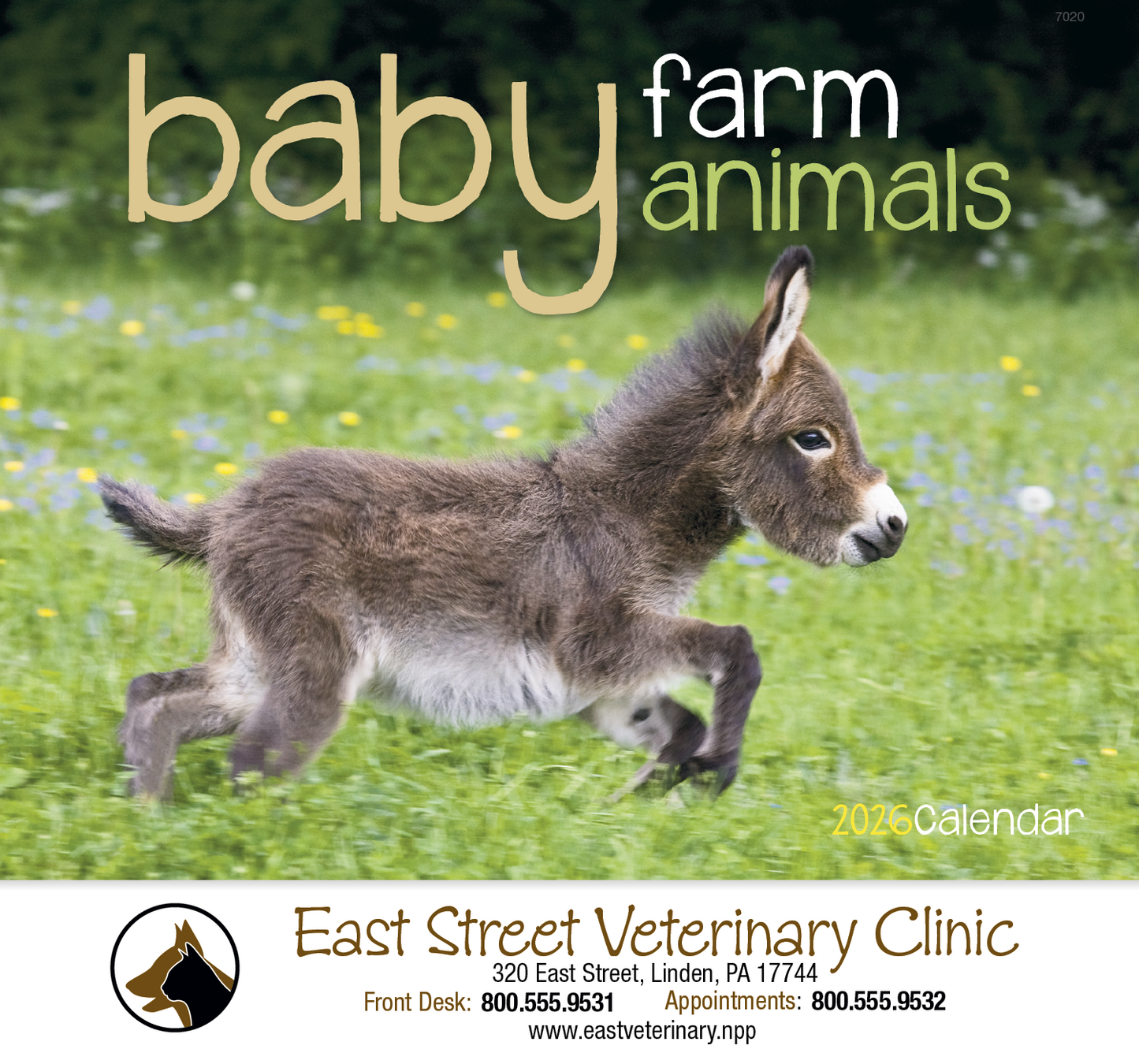 Good Value Baby Farm Animals Stapled Calendar-7220