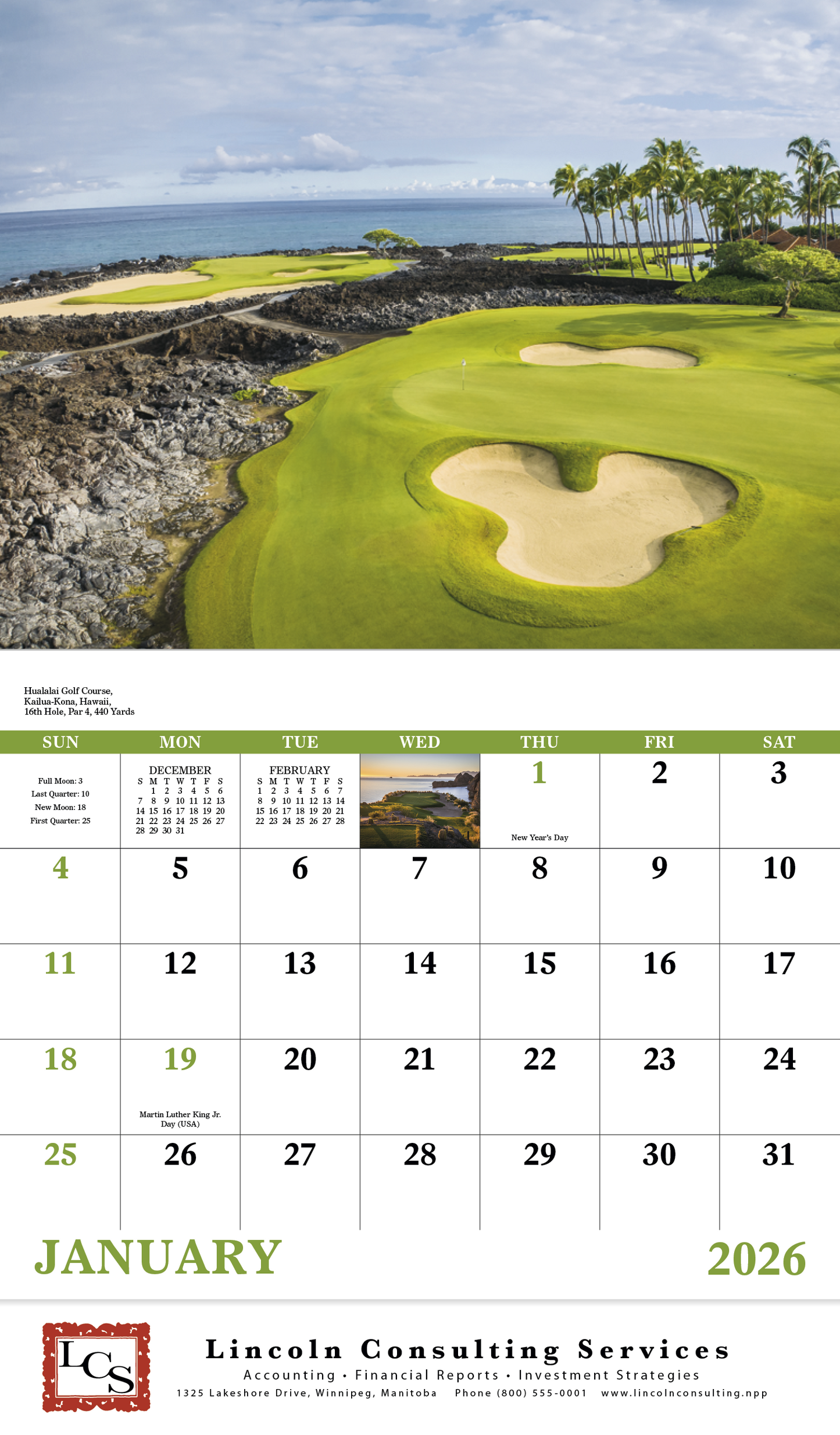Good Value Fairways Greens Stapled Calendar-7229