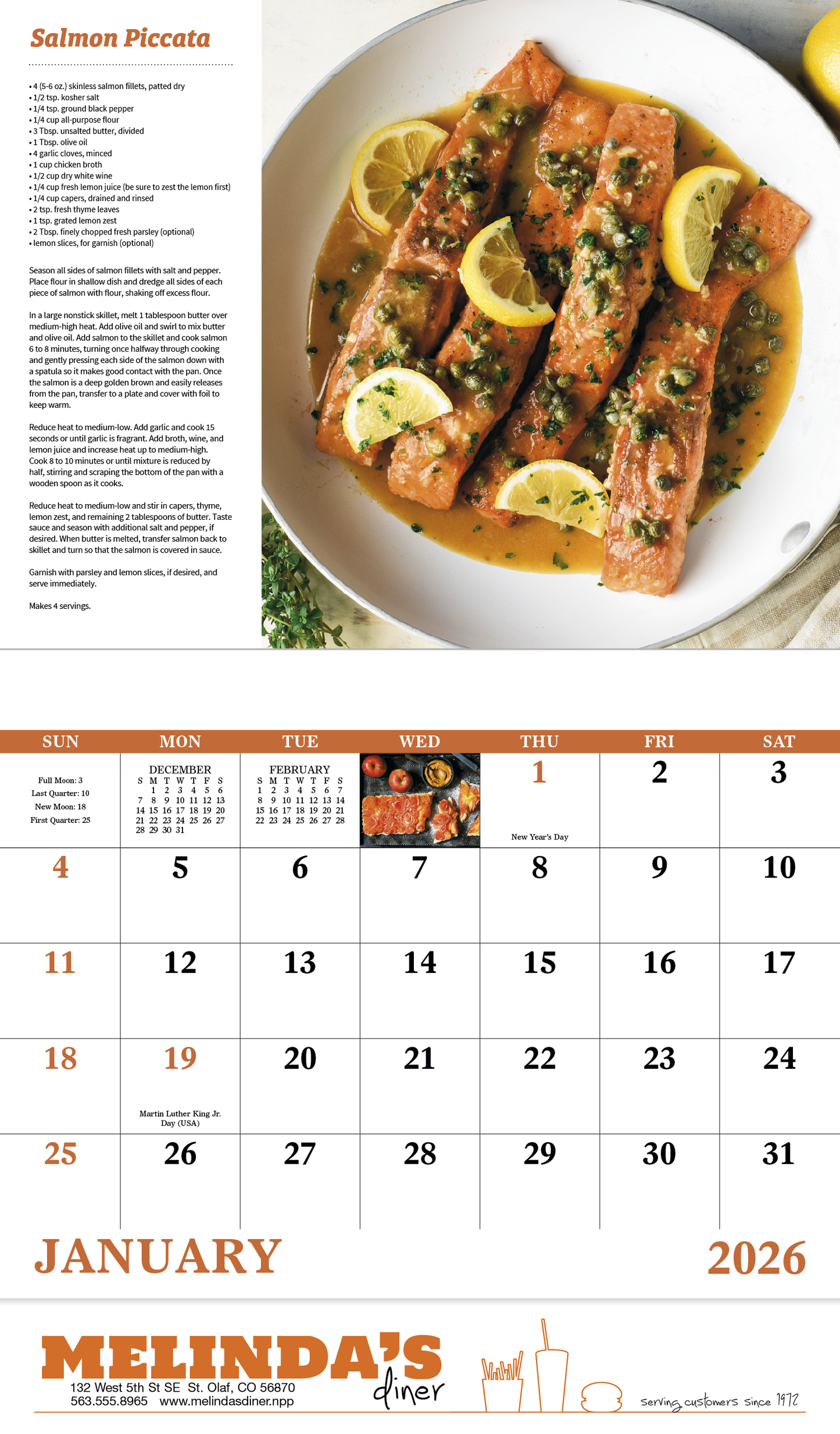 Good Value Delicious Dining Stapled Calendar-7231