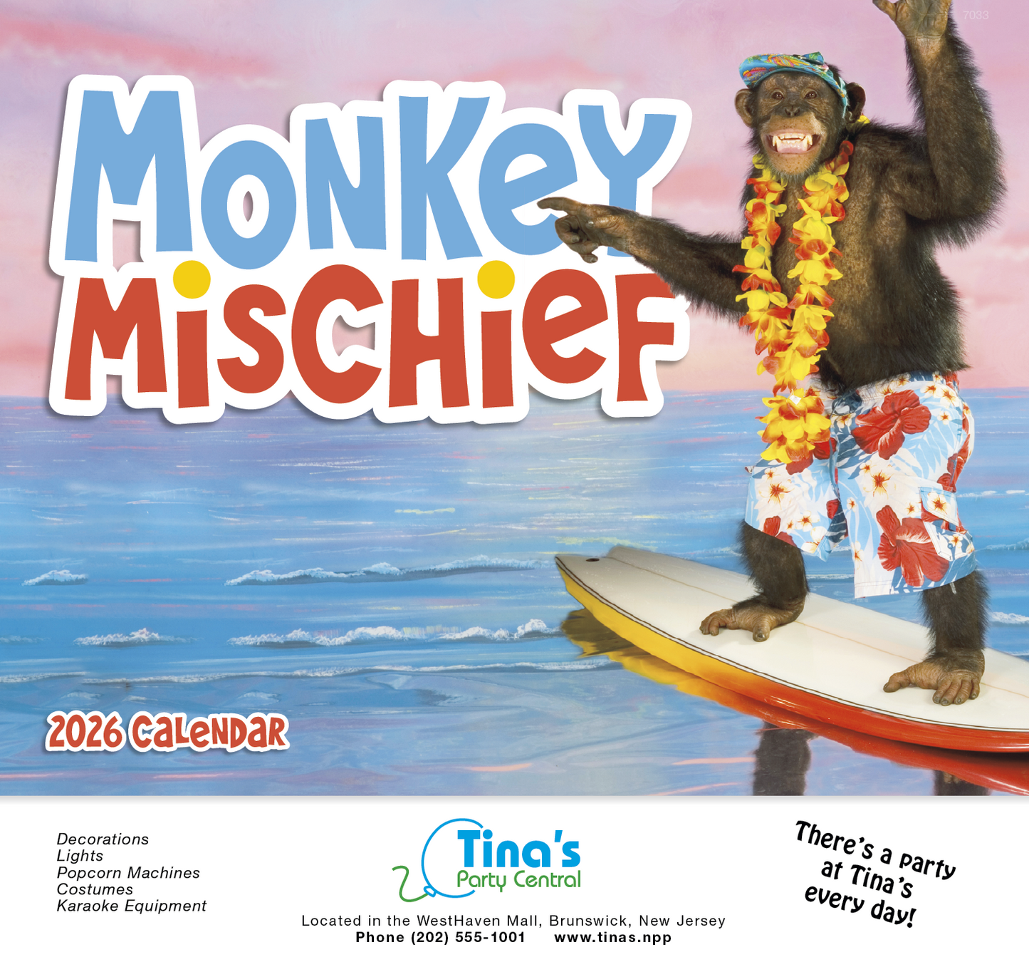 Good Value Monkey Mischief Stapled Calendar-7233